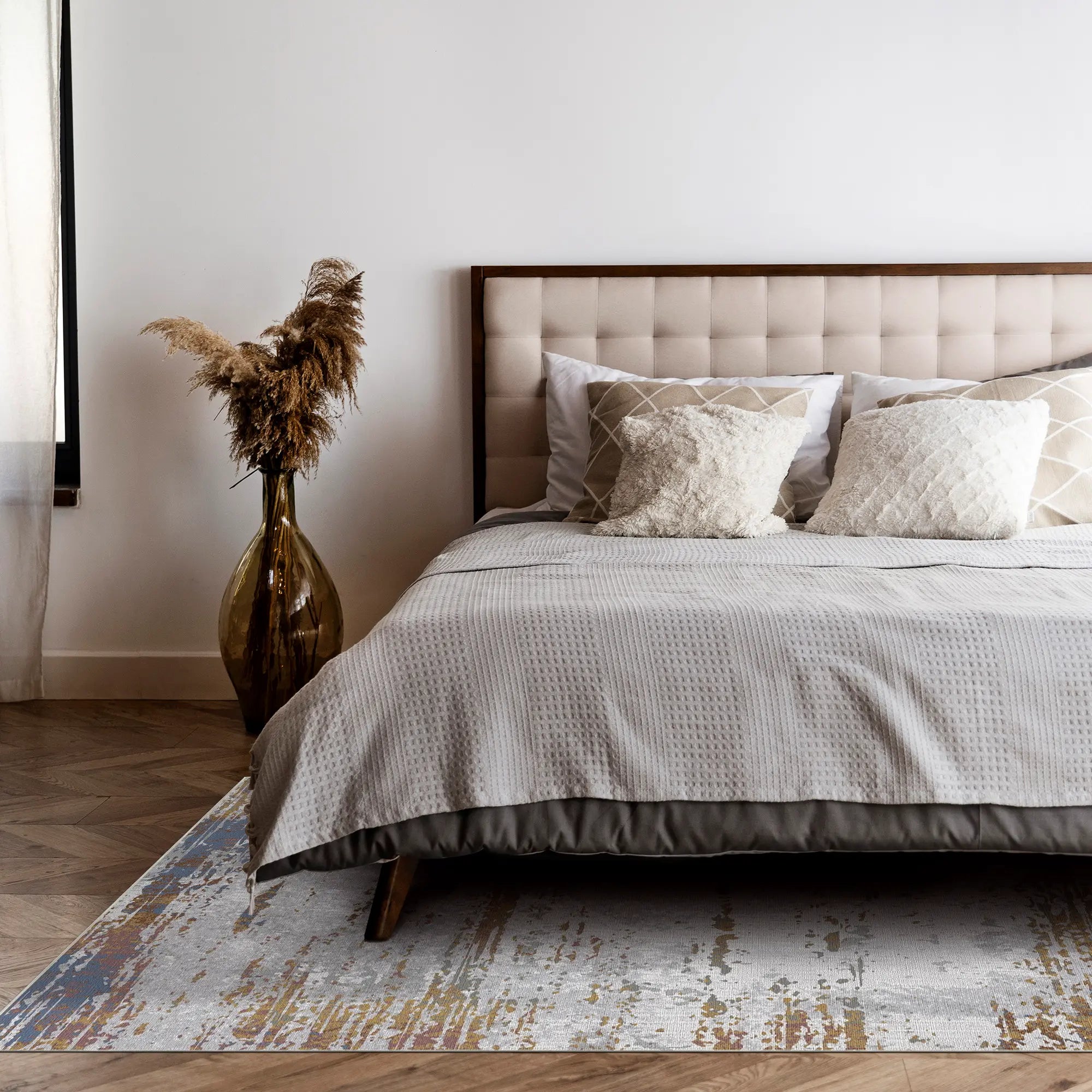 Copper Slate Distressed Abstract Rug