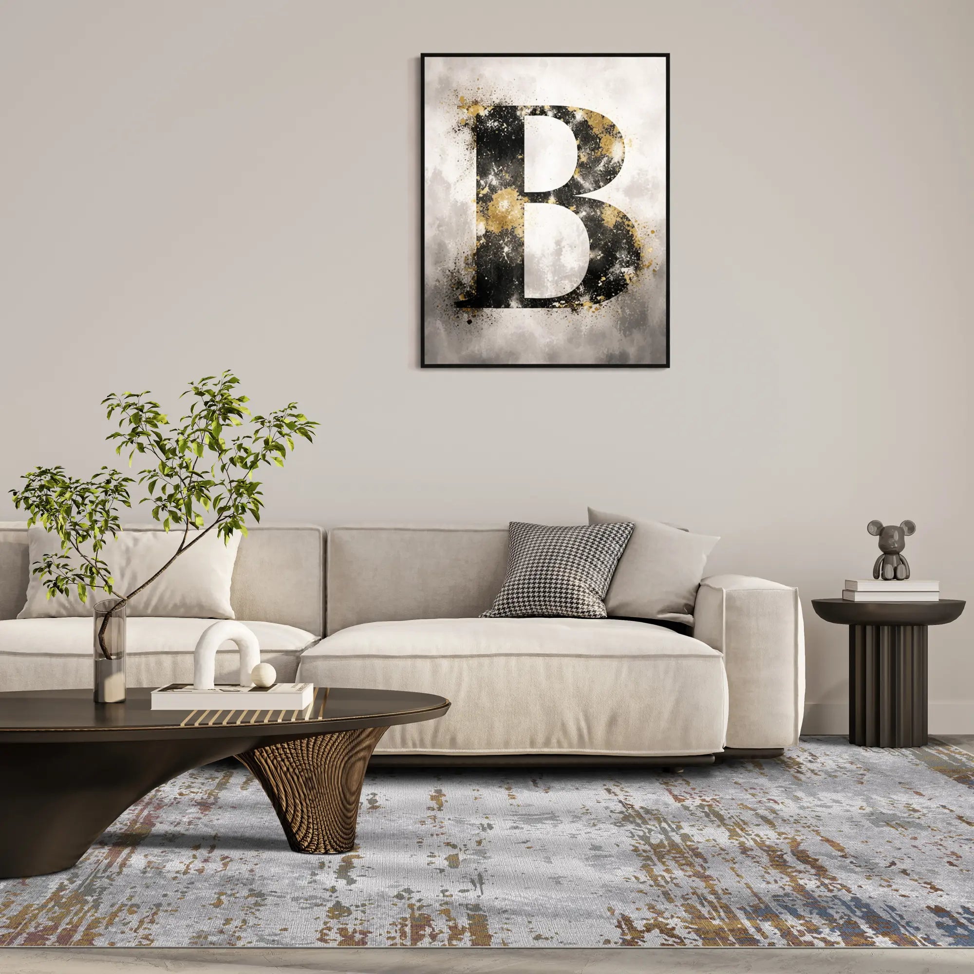 Copper Slate Distressed Abstract Rug