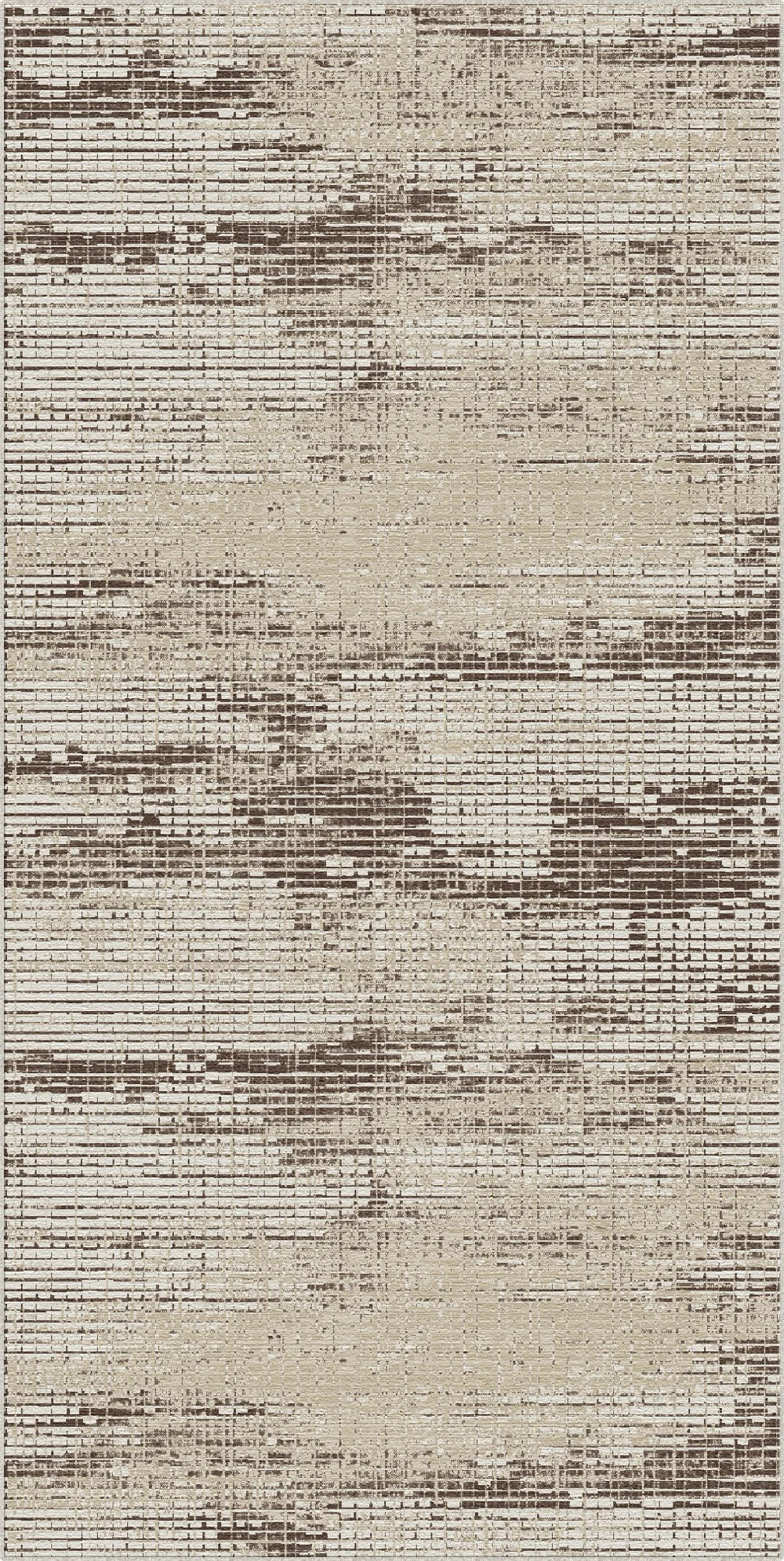Espresso Glitch Mosaic Abstract Rug