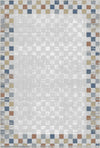 Terra Sapphire Mosaic Bordered Abstract Rug Multi