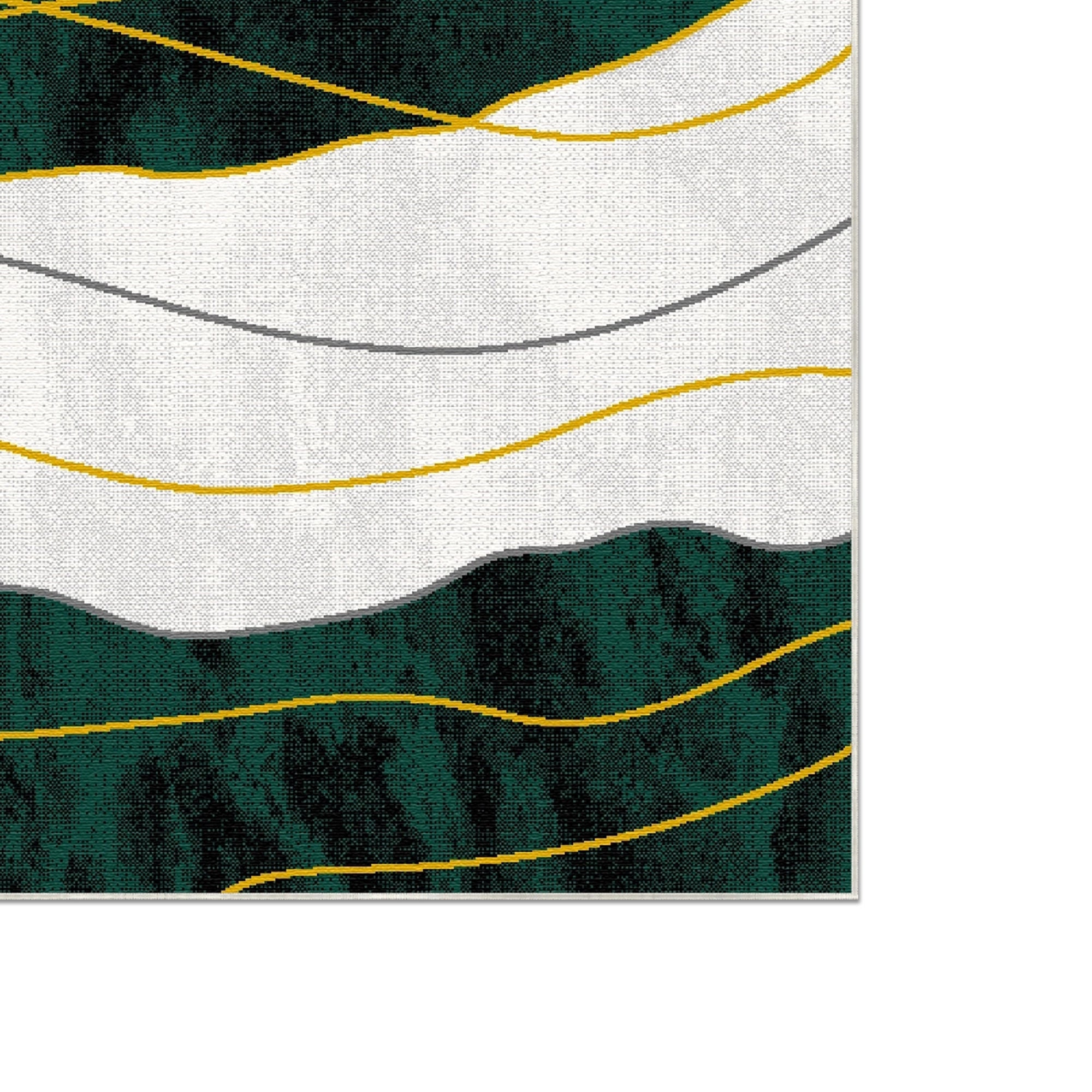 Emerald Horizon Fluid Abstract Rug