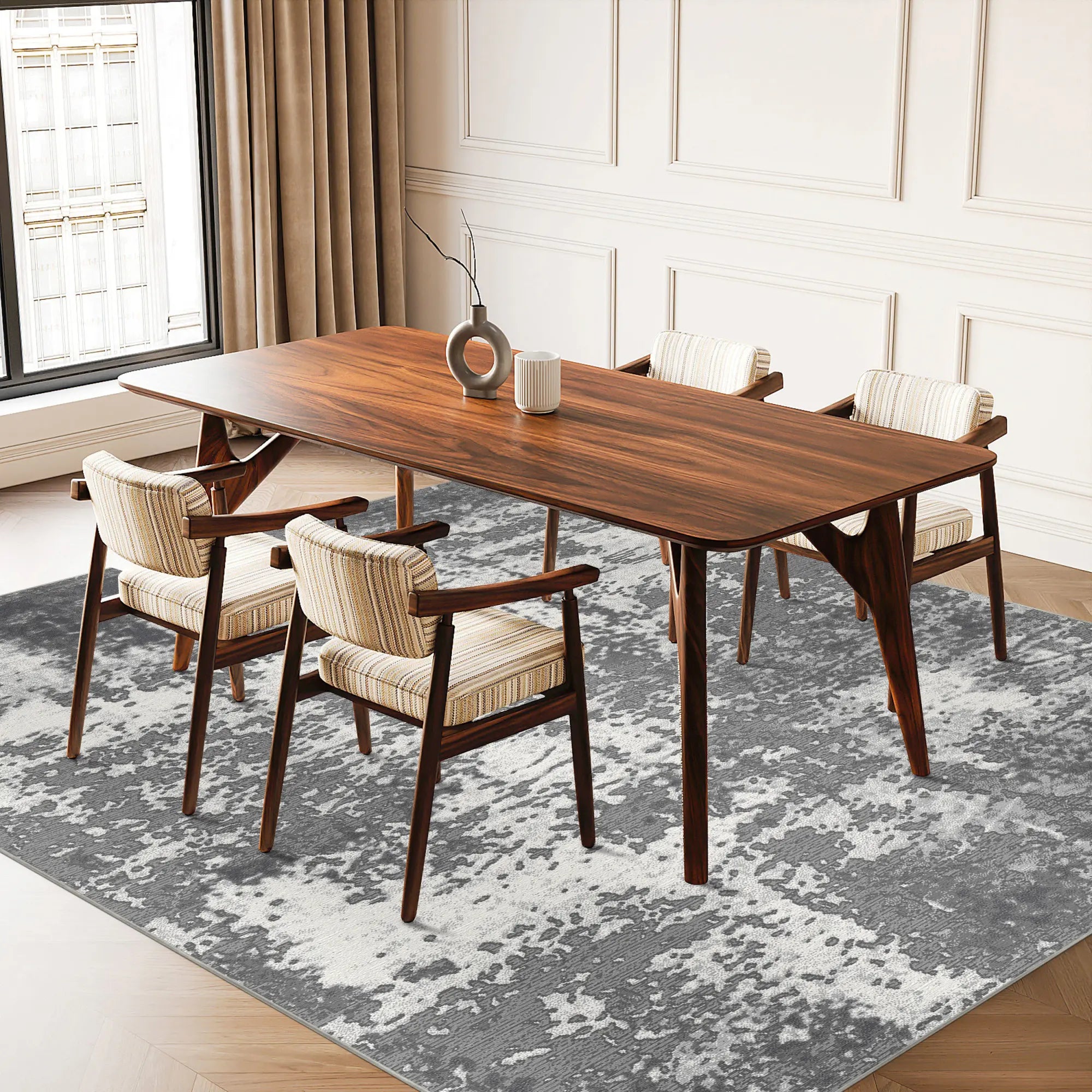 Slate Cloud Patina Abstract Rug