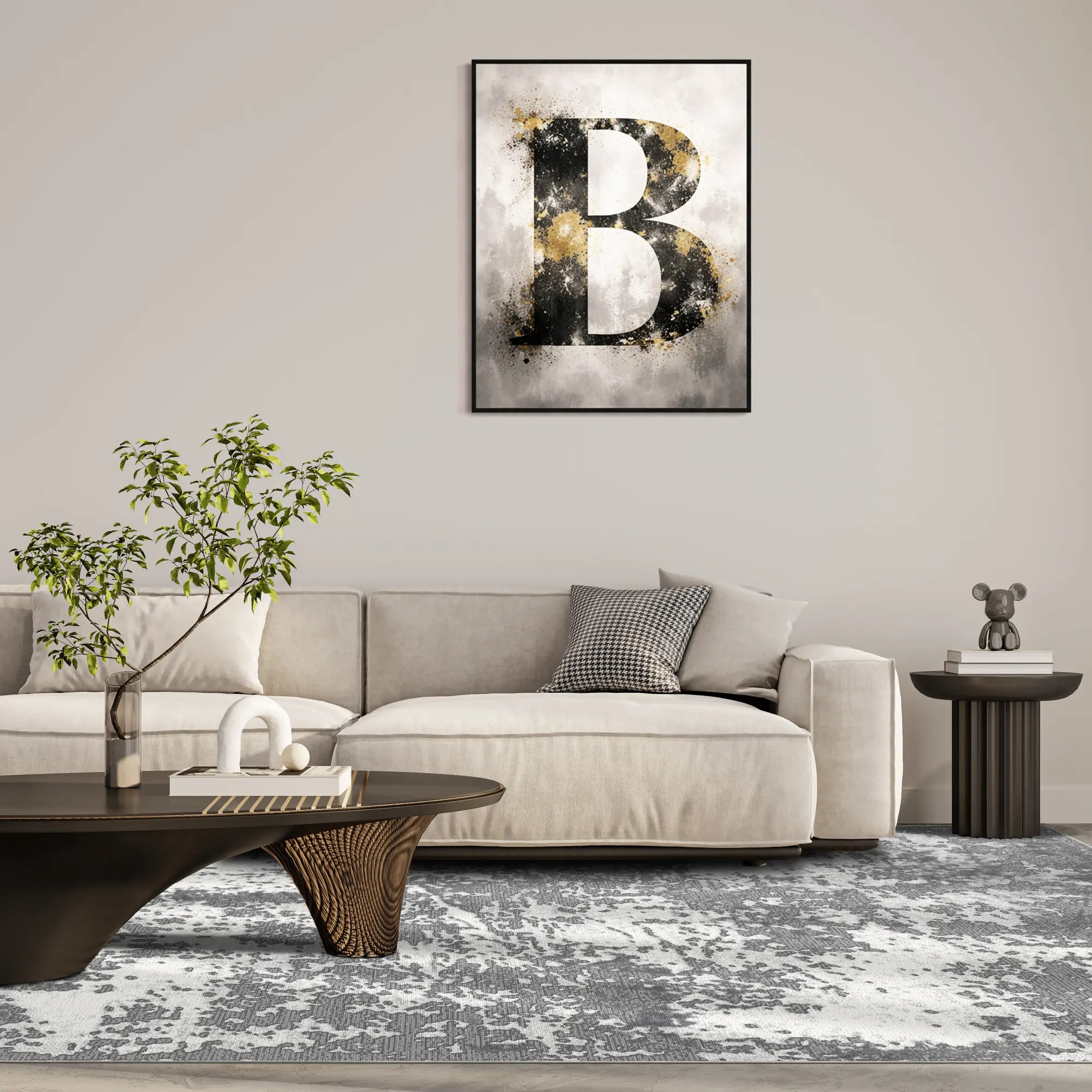 Slate Cloud Patina Abstract Rug