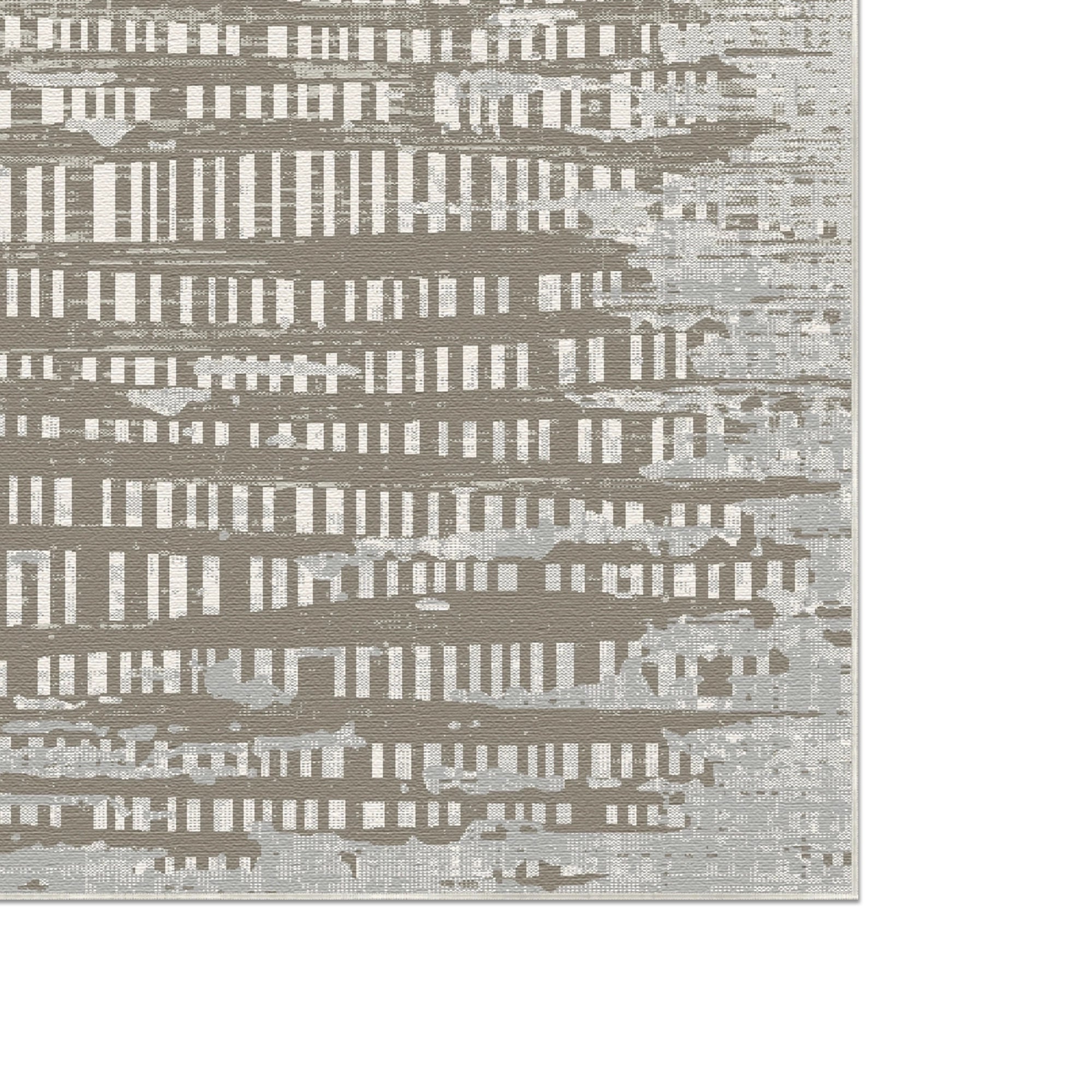 Taupe Signal Digital Glitch Rug