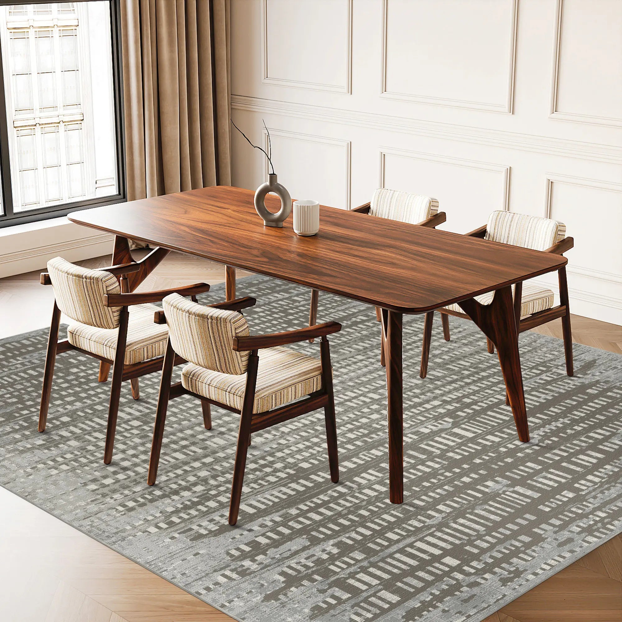 Taupe Signal Digital Glitch Rug