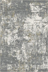 Obsidian Gold Washable Abstract Rug Gray
