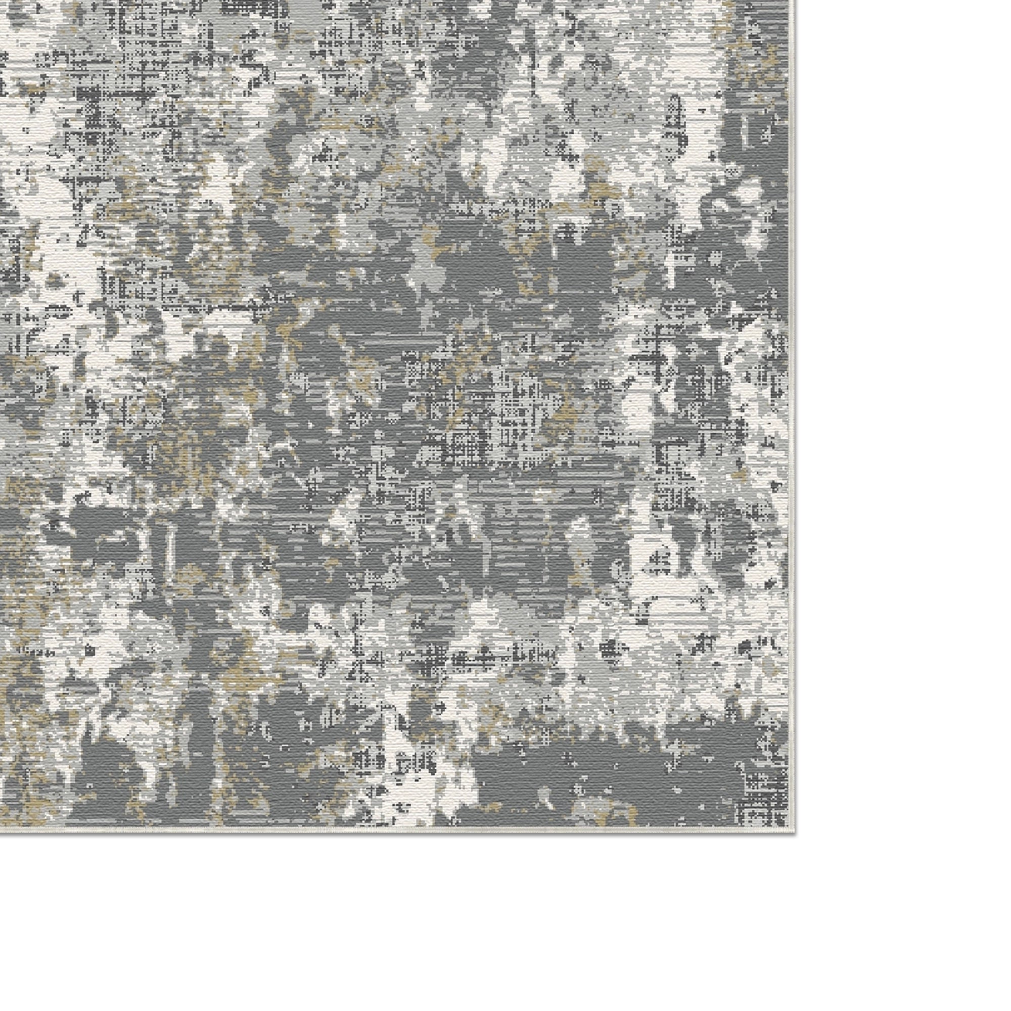Obsidian Gold Washable Abstract Rug