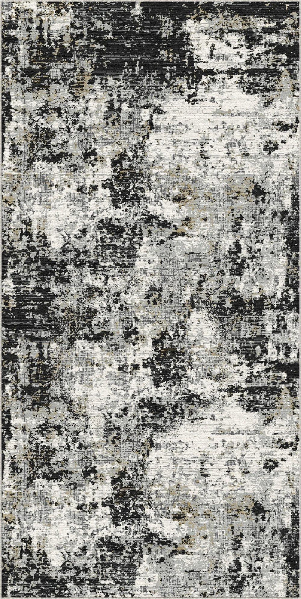 Midnight Onyx Gold Abstract Rug