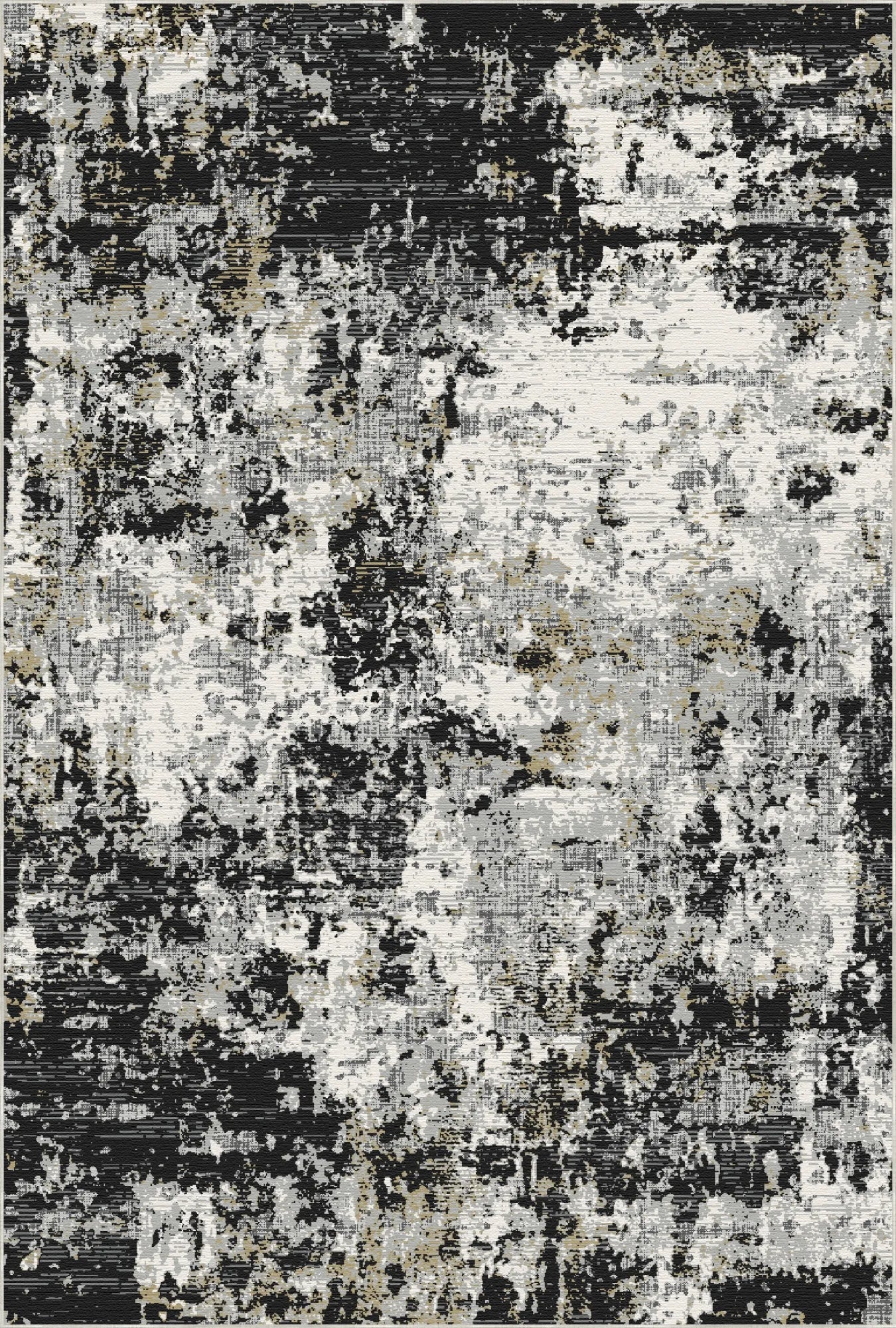 Midnight Onyx Gold Abstract Rug