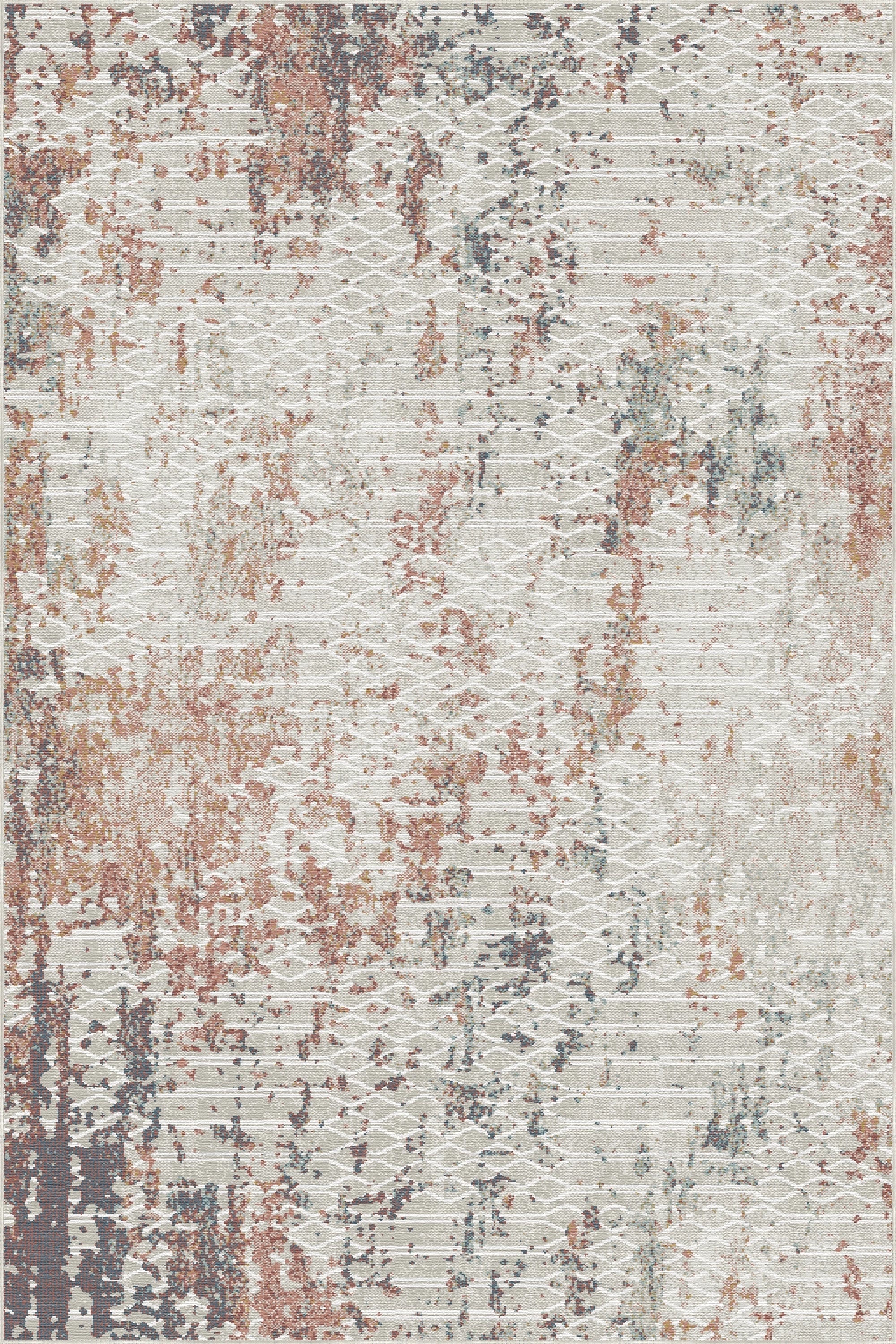 Rust & Slate Fragment Abstract Rug