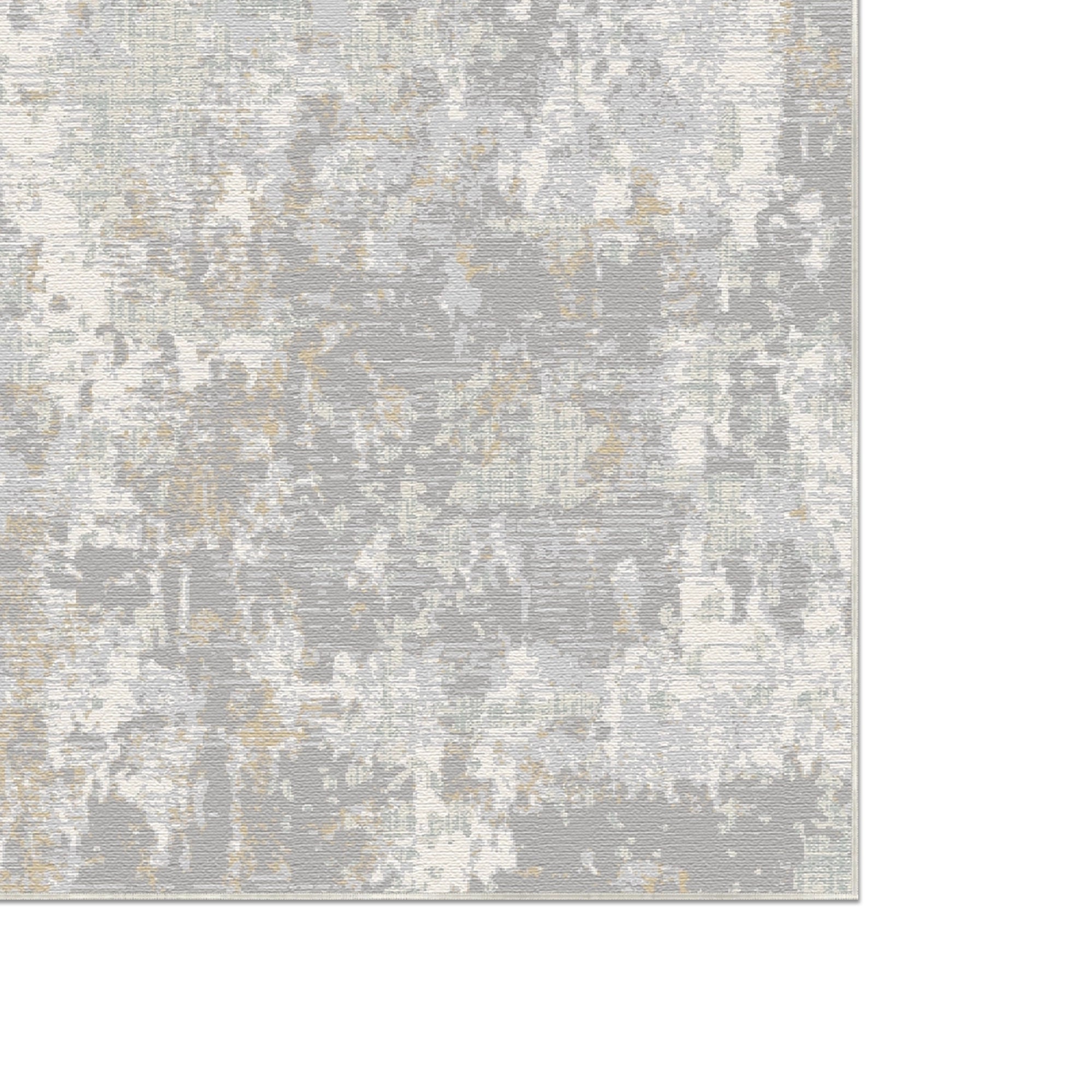 Gilded Ash Washable Abstract Rug