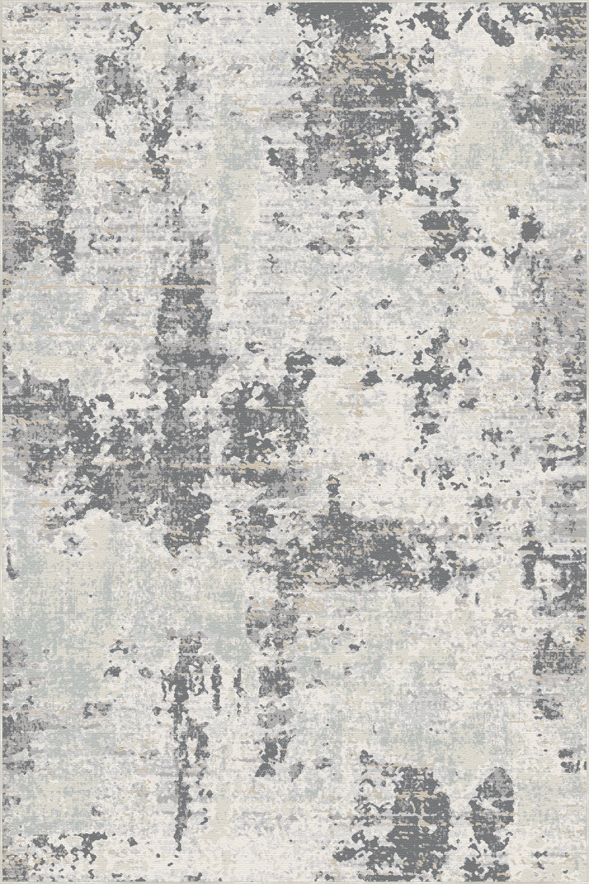 Graphite Drift Distressed Abstract Rug