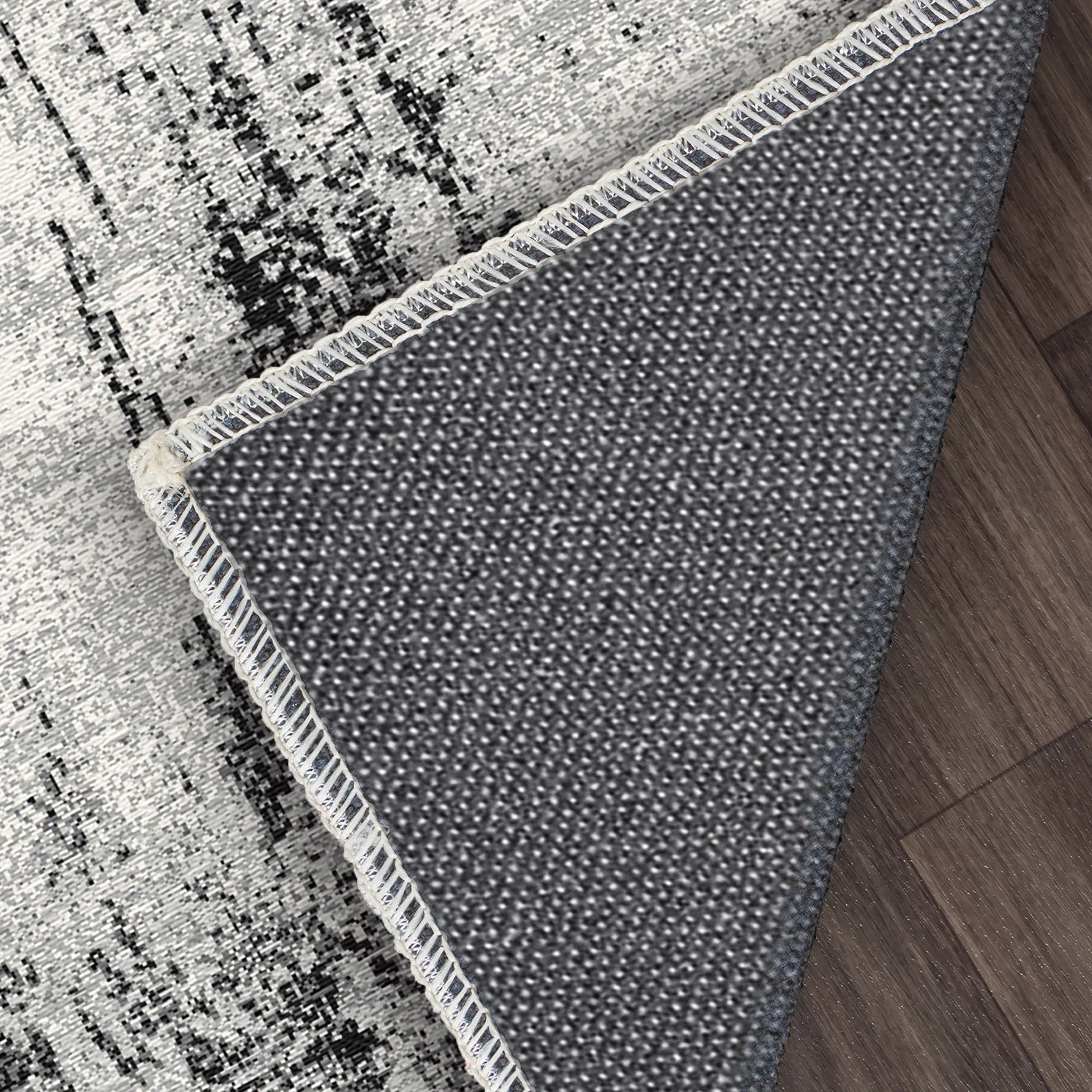 Charcoal Drift Distressed Industrial Rug