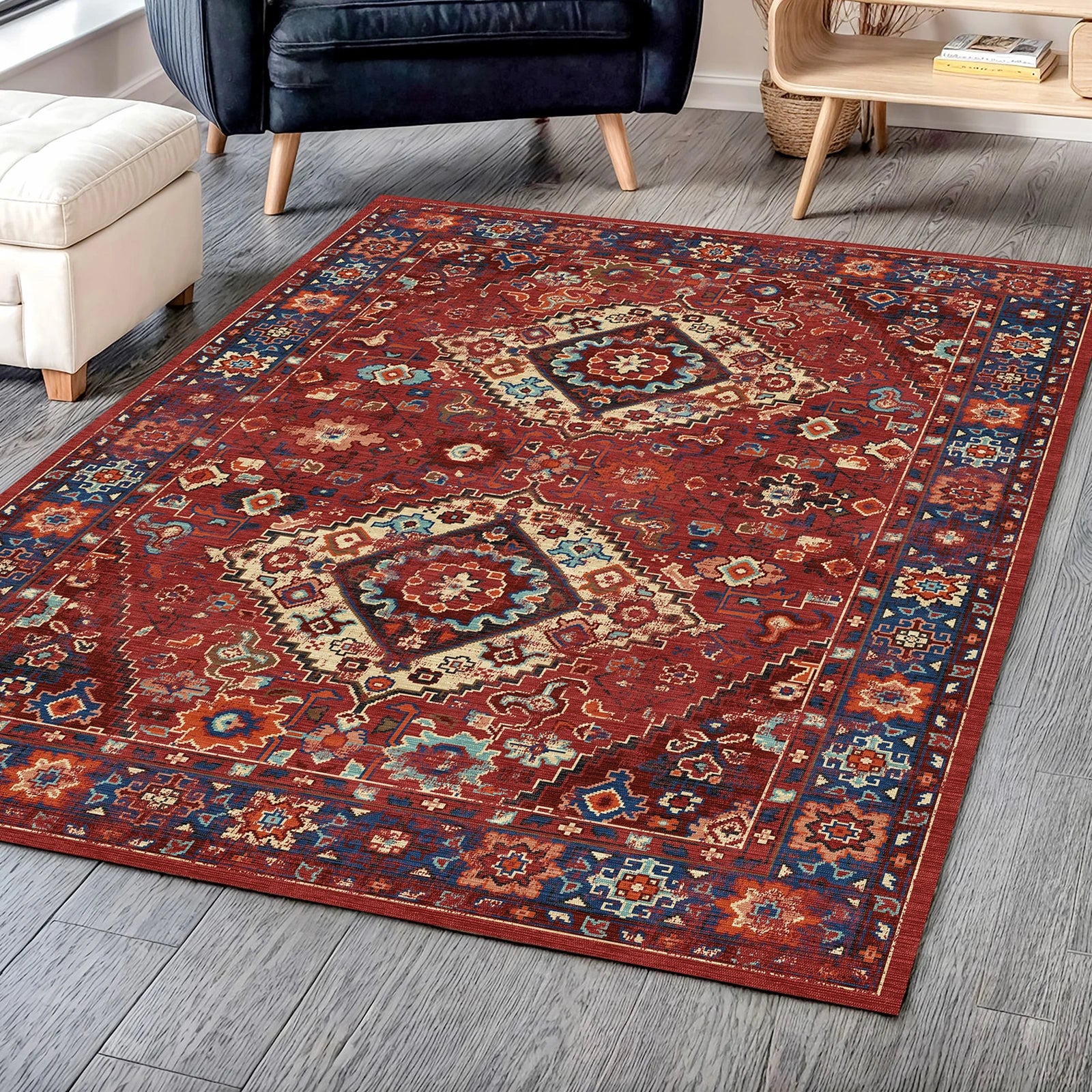 Nomad Crimson Washable Rug