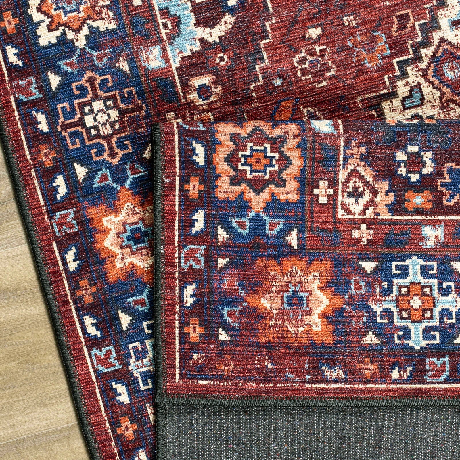 Nomad Crimson Washable Rug