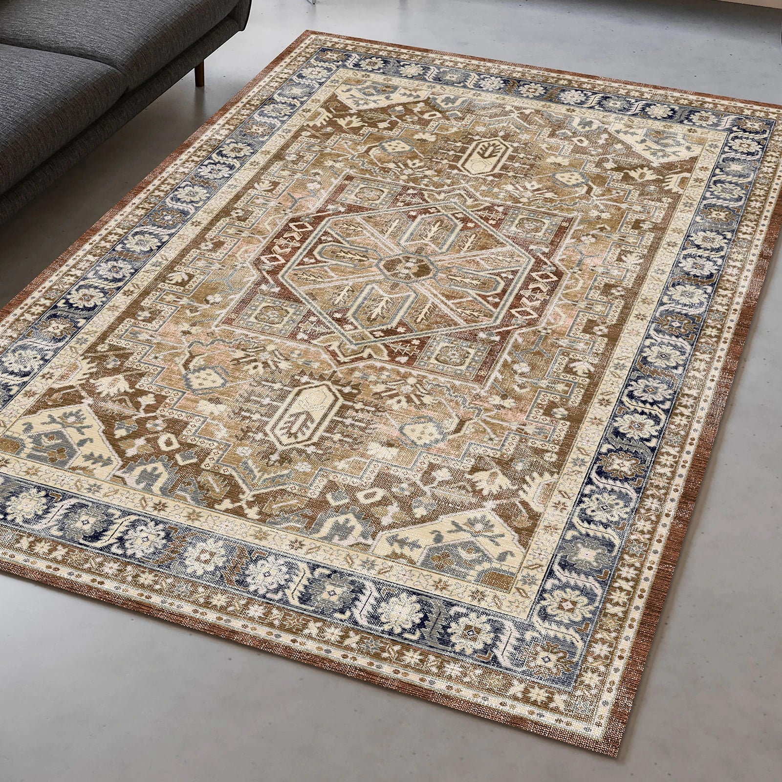 Heirloom Medallion Washable Rug