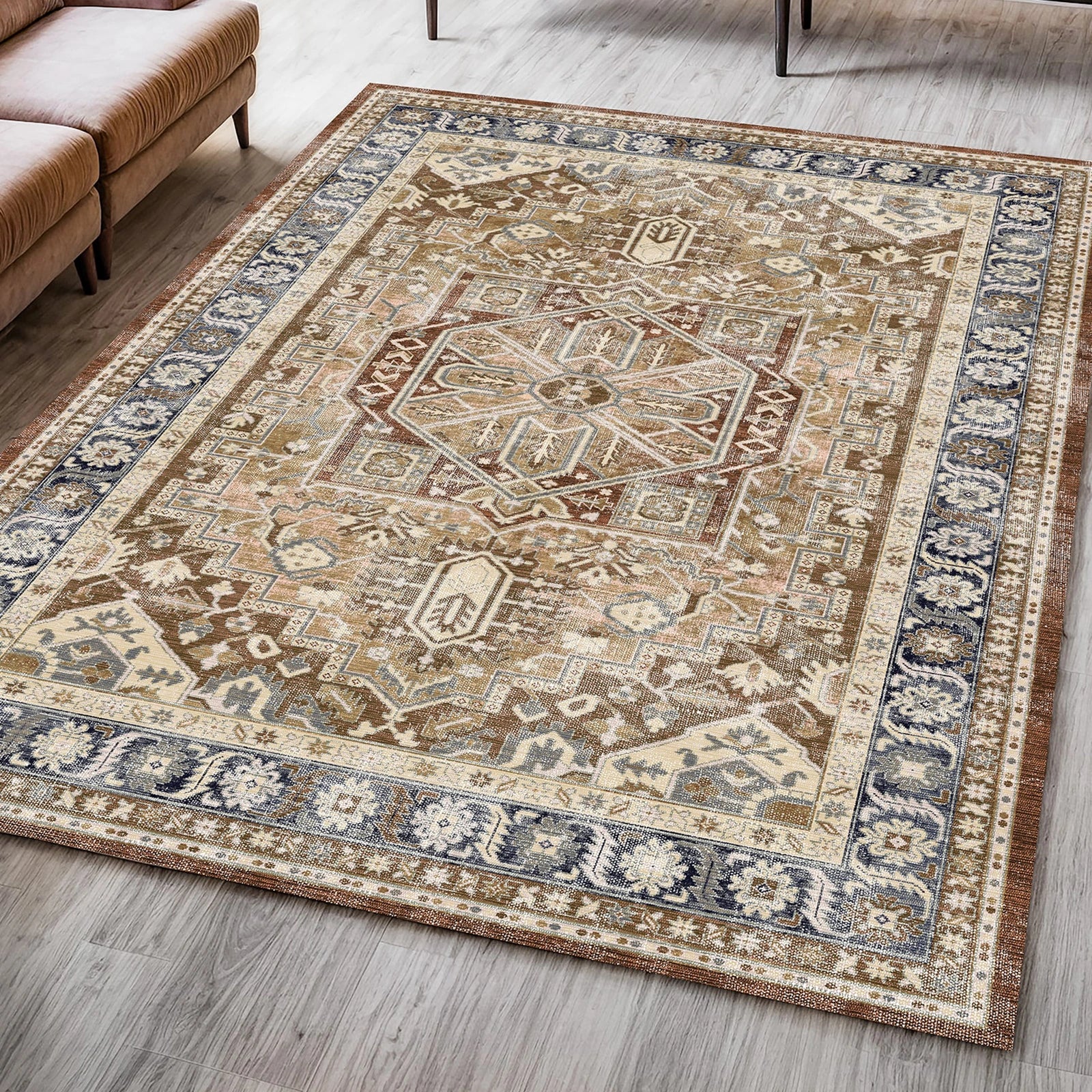 Heirloom Medallion Washable Rug