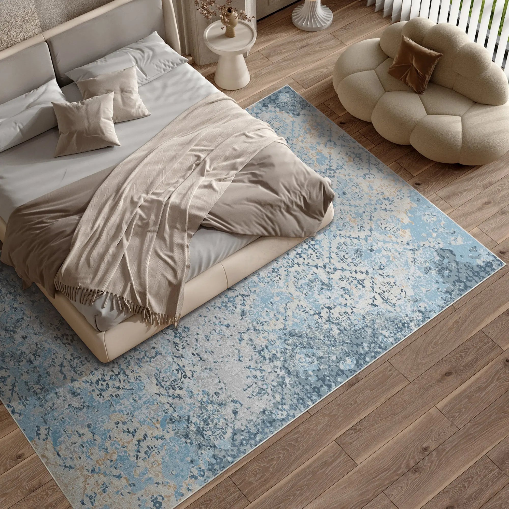 Cerulean Relic Lattice Rug
