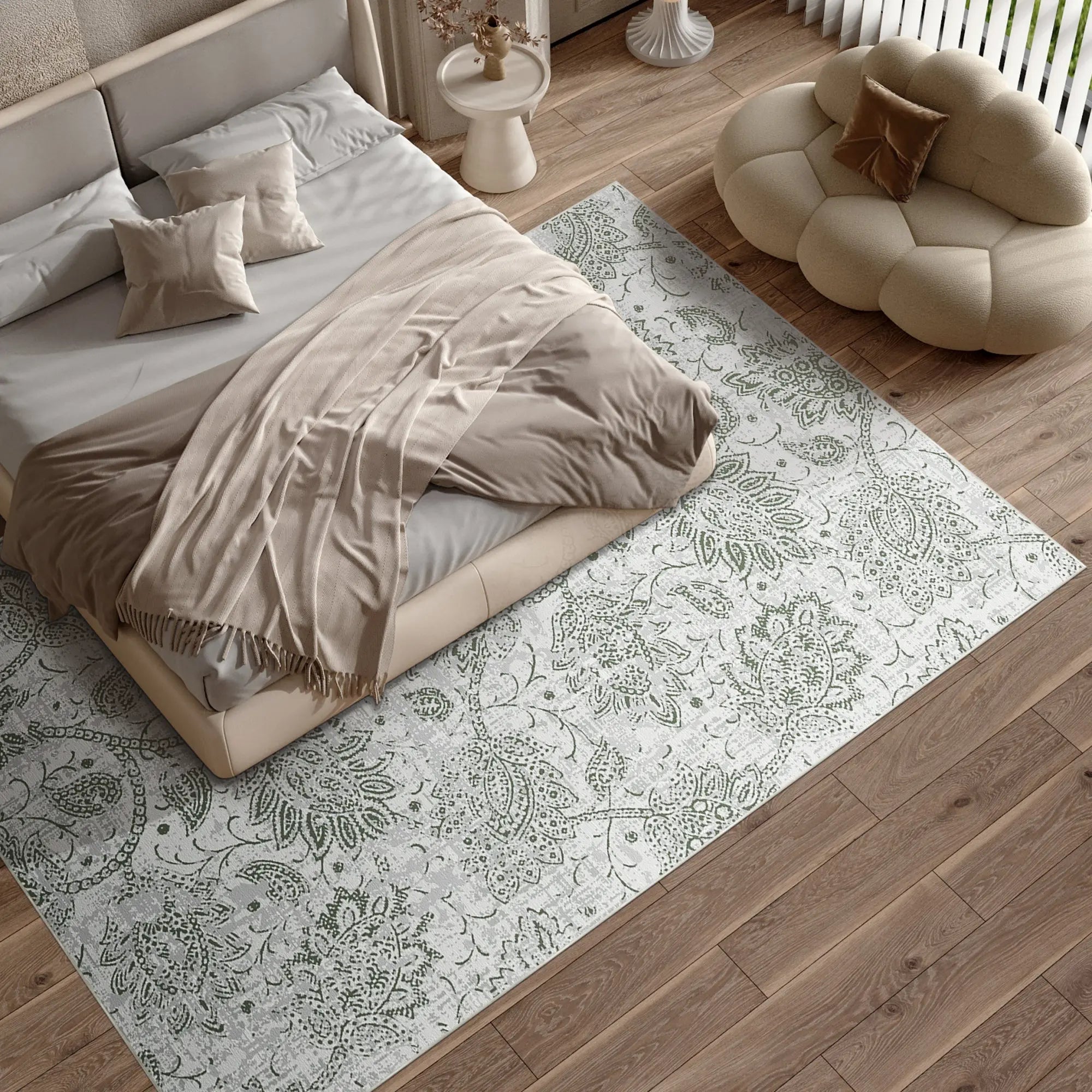 Cerulean Botanical Artisan Rug