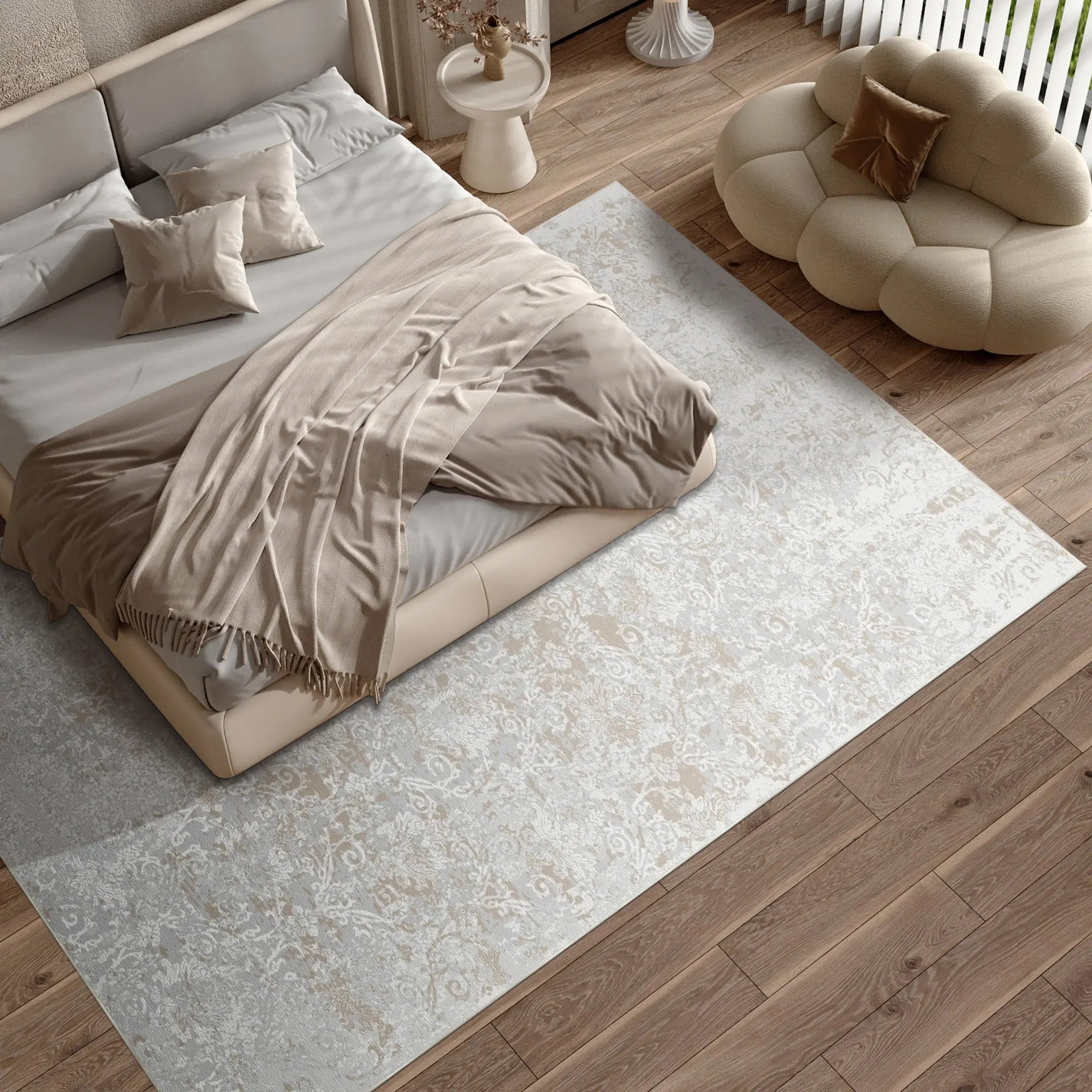 Ivory Ash Ancestral Scroll Rug