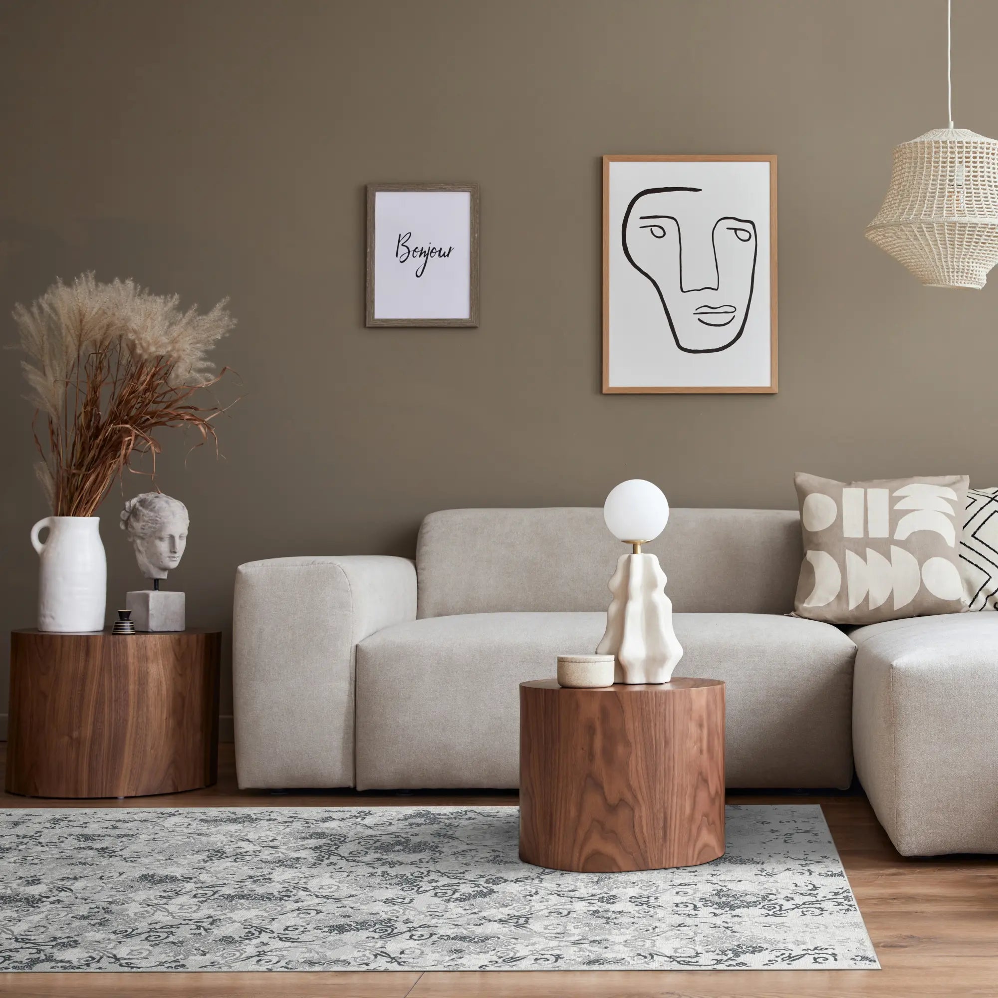 Slate Relic Eroded Damask Gray Rug