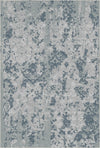 Oceanic Relic Eroded Damask Rug Blue