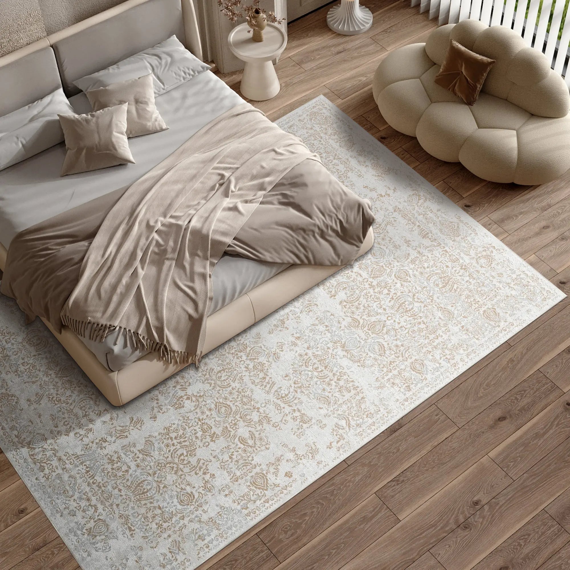 Gilded Echo Distressed Beige Rug
