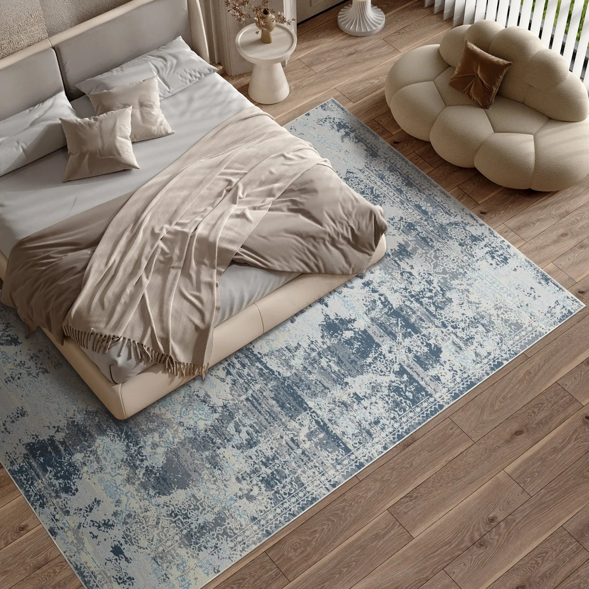 Sapphire Drift Fragment Blue Rug