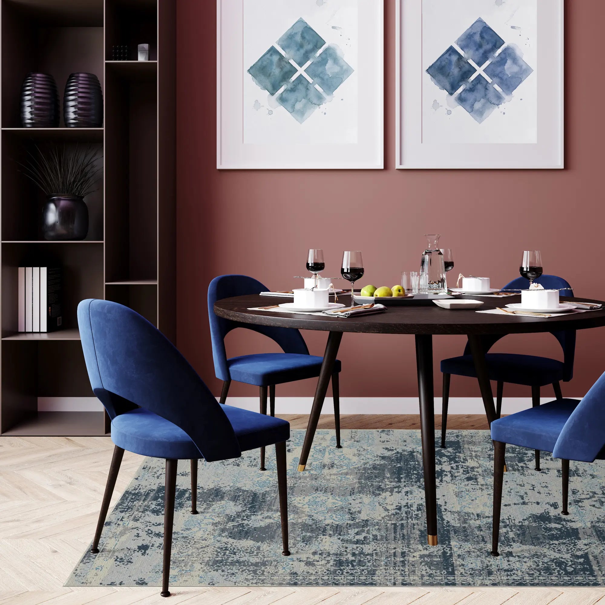 Sapphire Drift Fragment Blue Rug