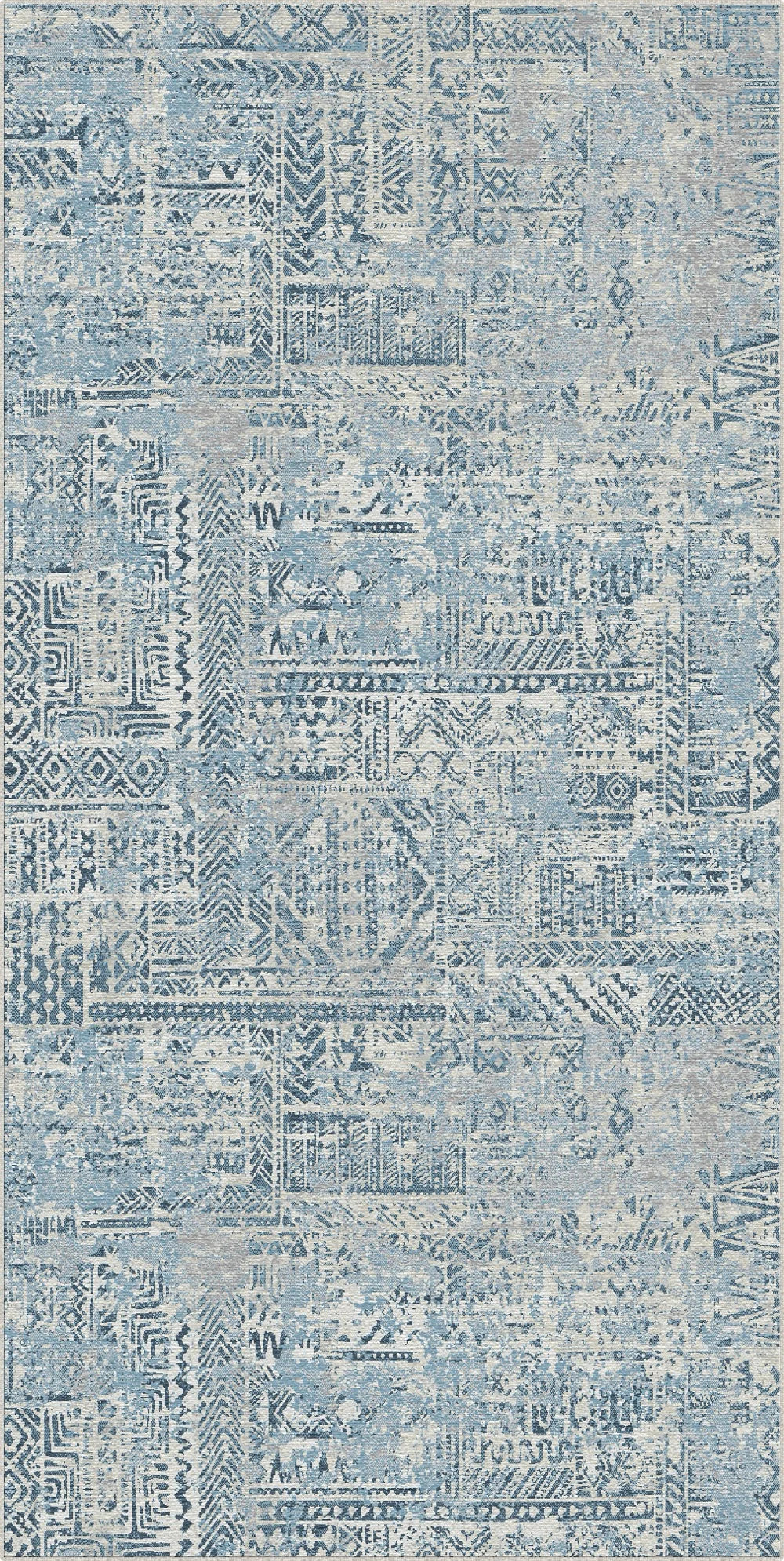 Indigo Mosaic Tribal Rug