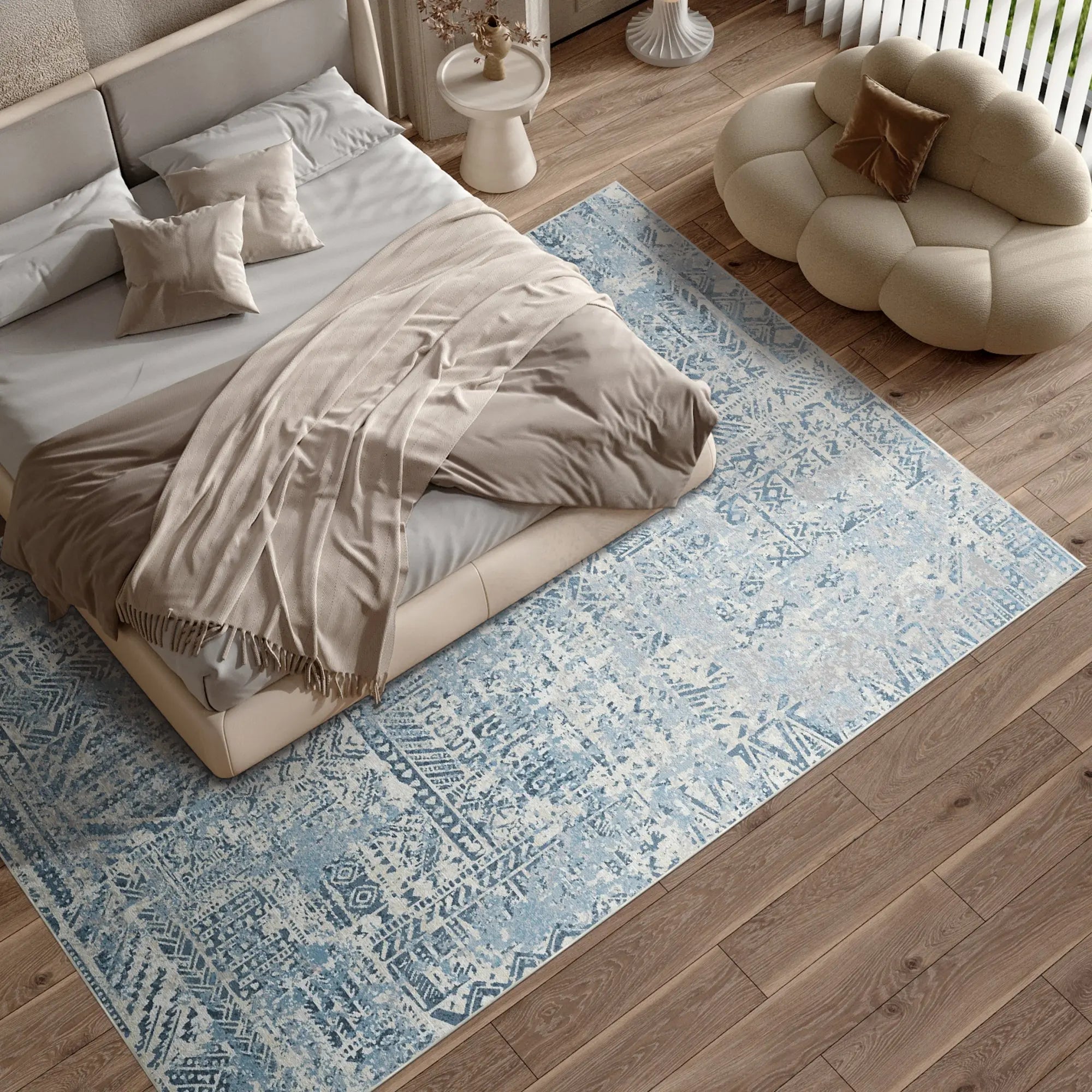 Indigo Mosaic Tribal Rug