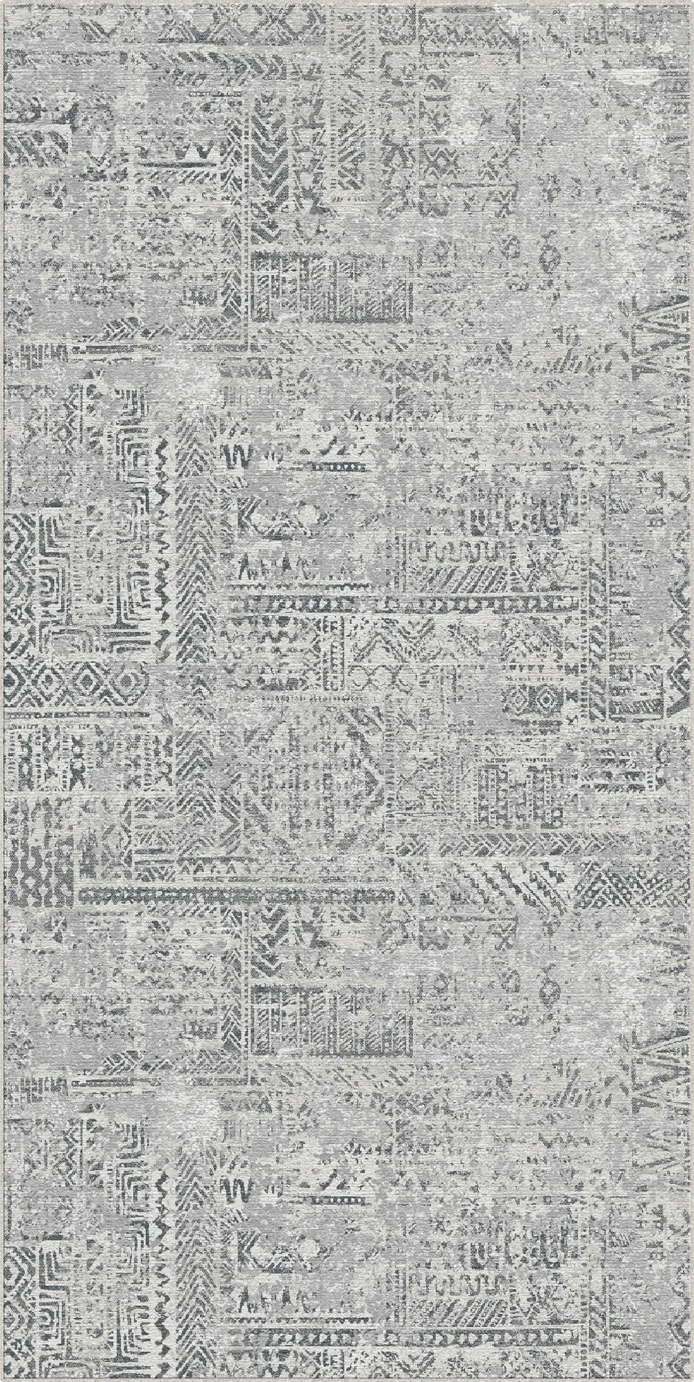 Argent Mosaic Tribal Gray Rug