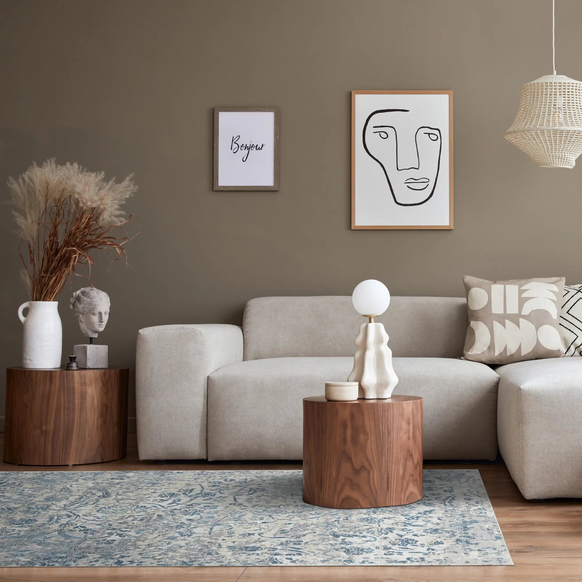 Cerulean Petal Spectral Gray Rug