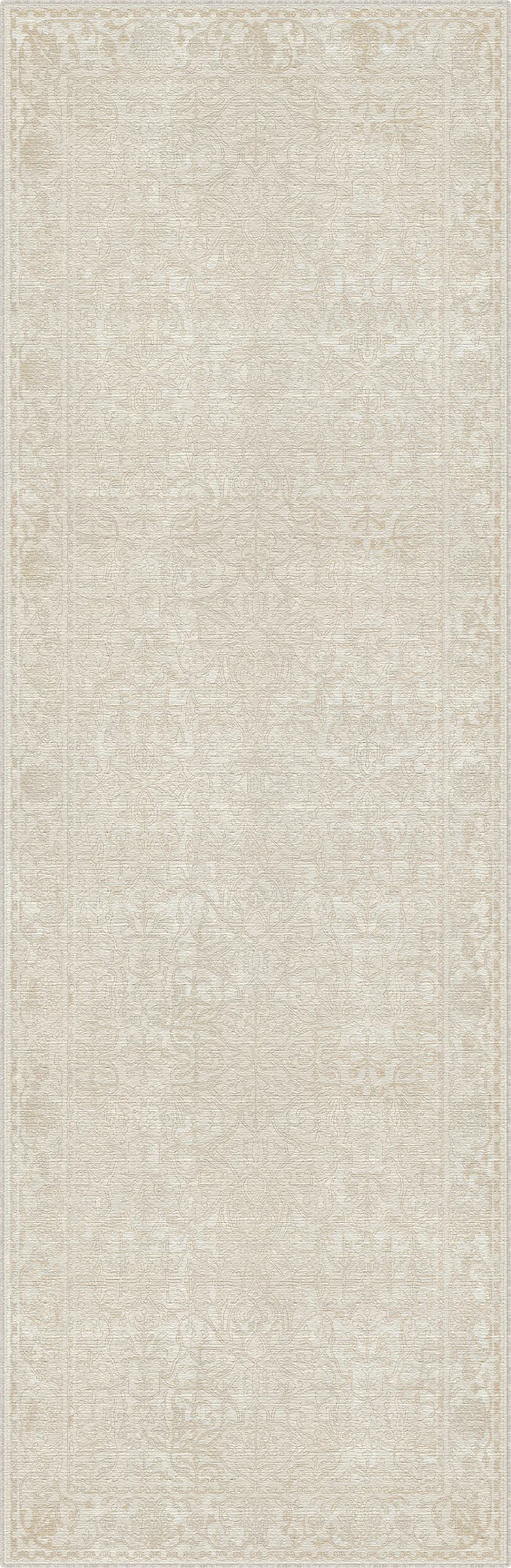 Beige textured runner rug 3x10