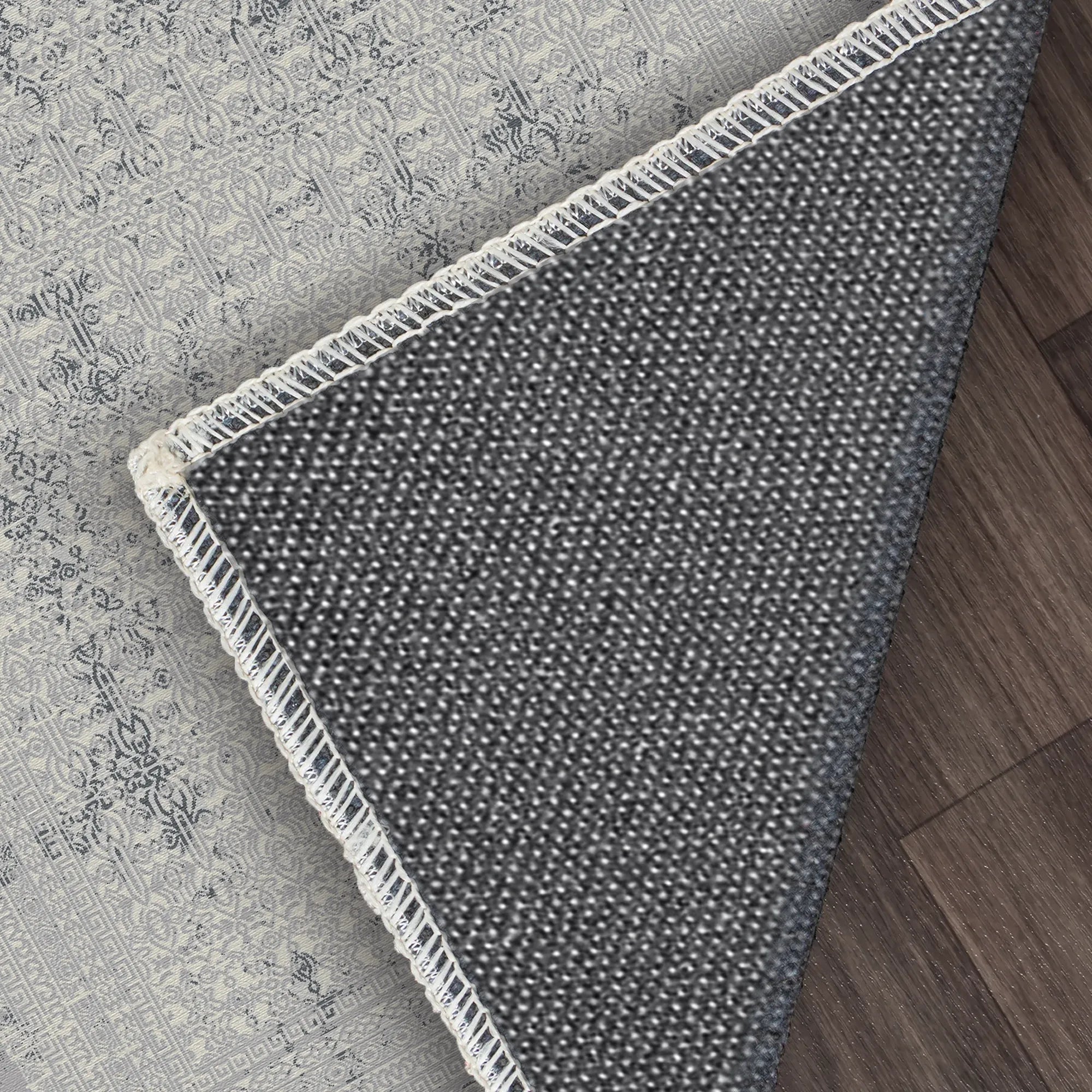 Obsidian Lattice Gray Rug