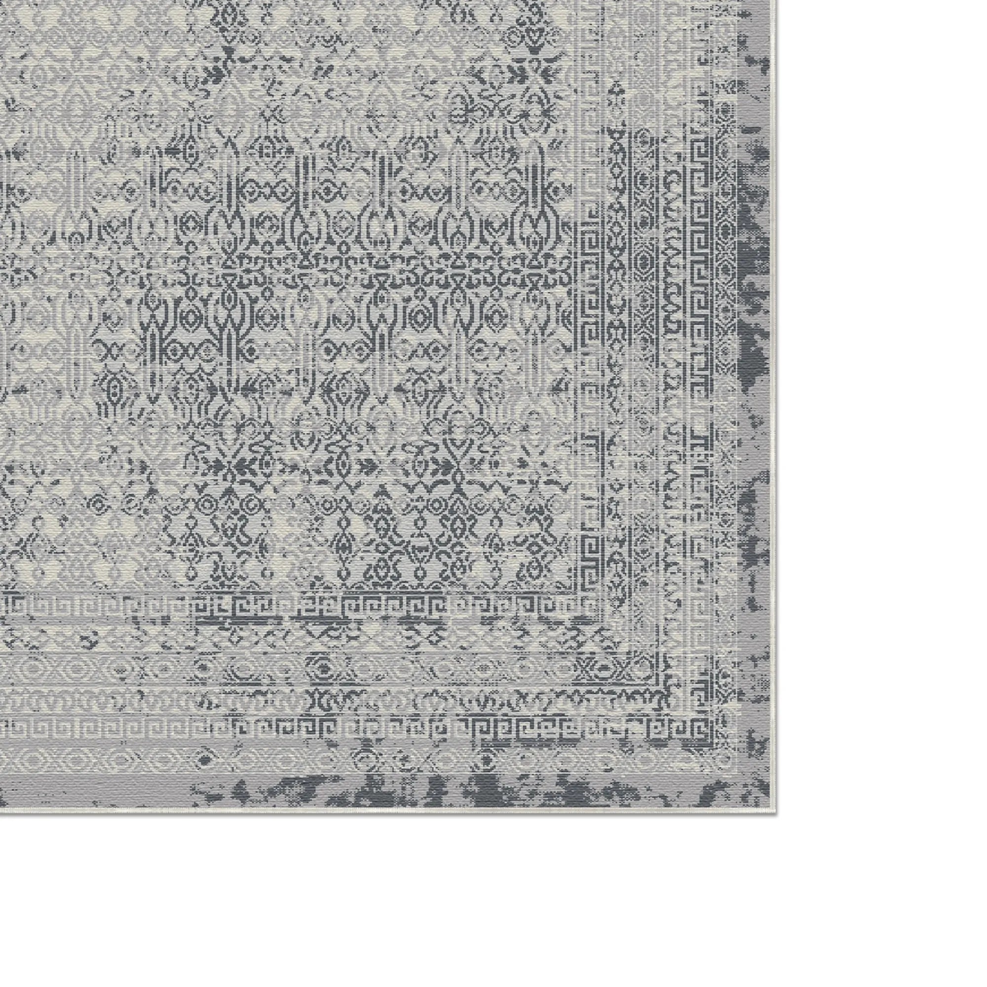 Obsidian Lattice Gray Rug