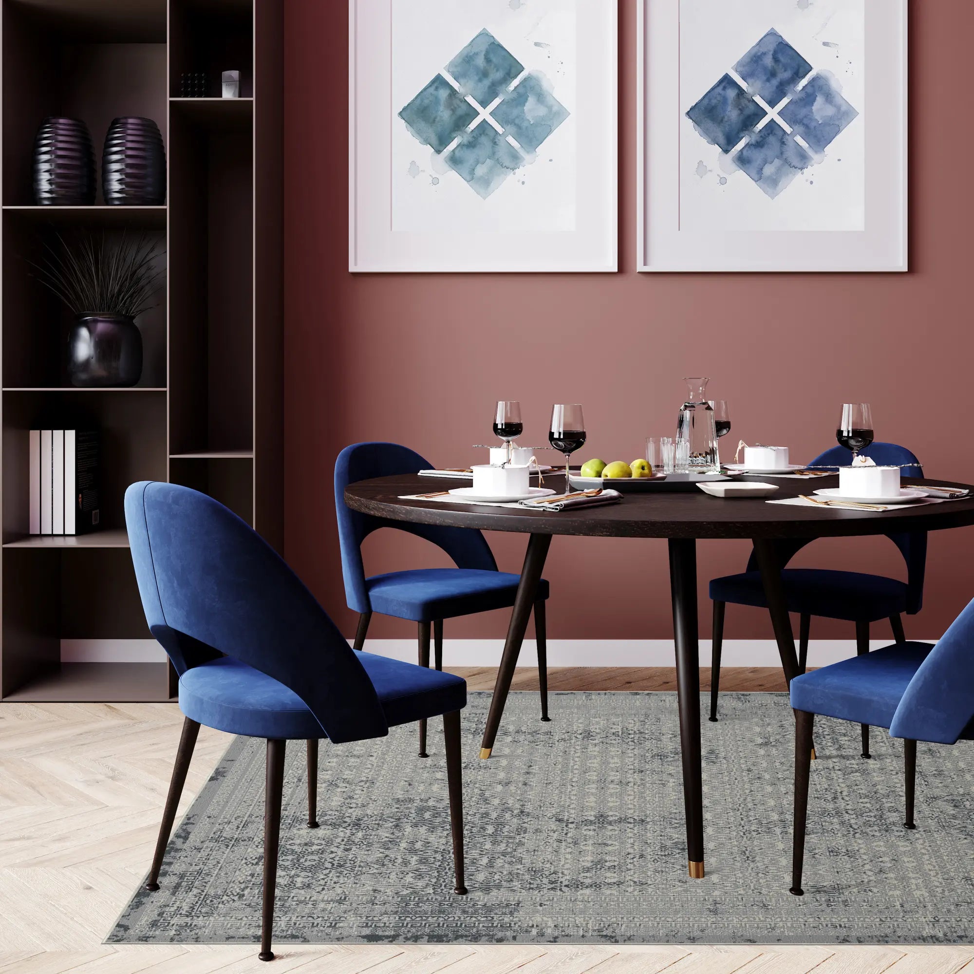 Obsidian Lattice Gray Rug