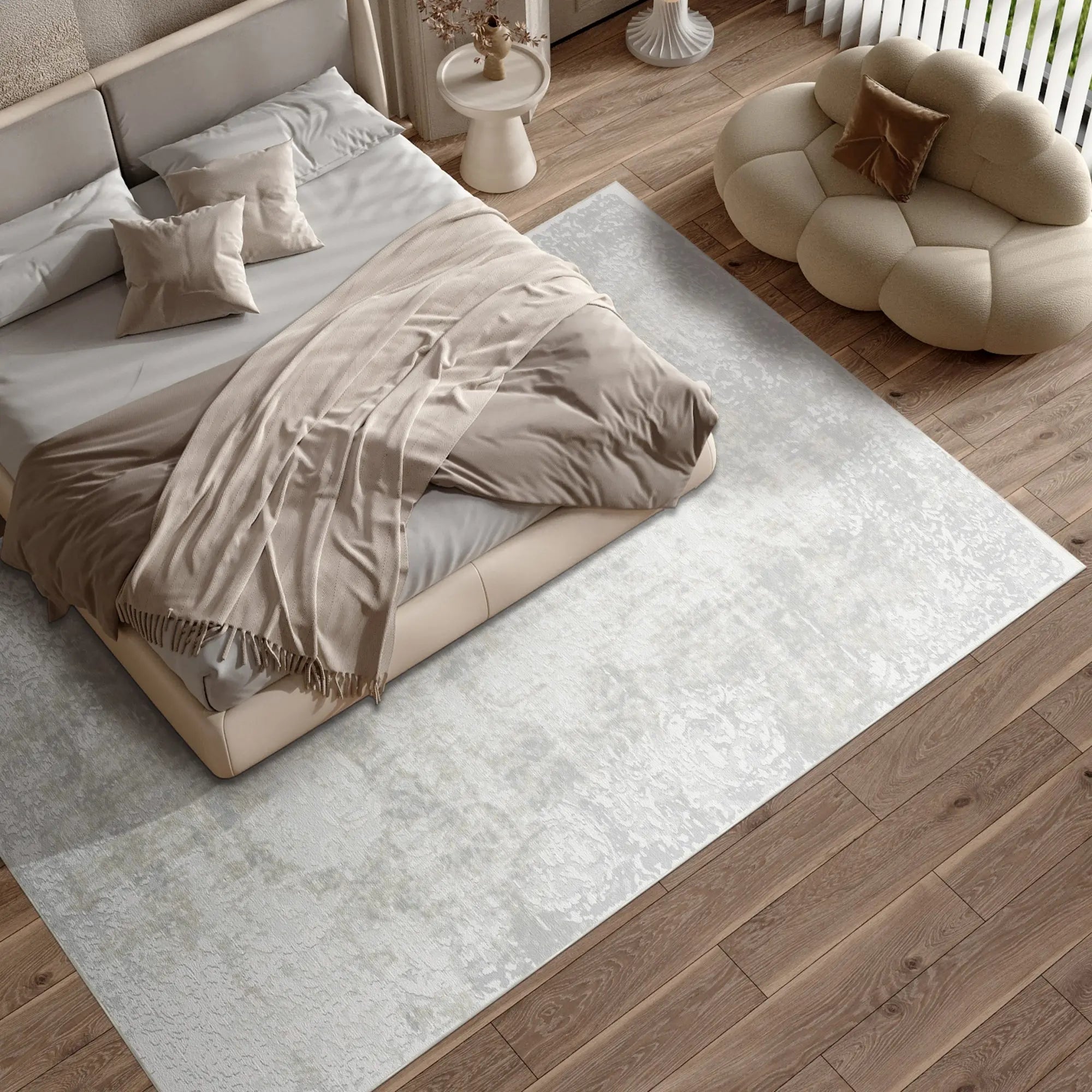 Aether Bloom Ethereal Gray Rug