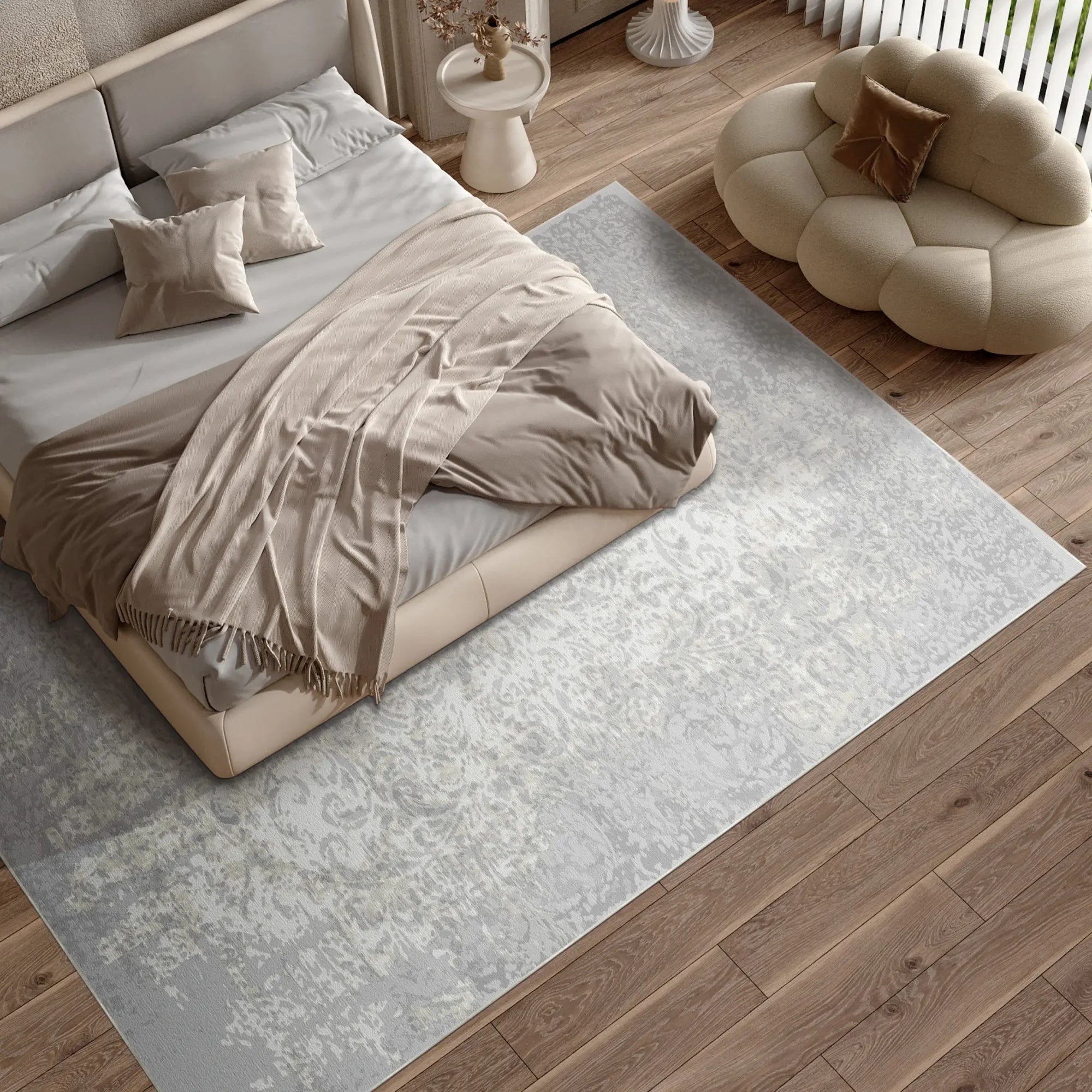 Slate Bloom Ethereal Gray Rug