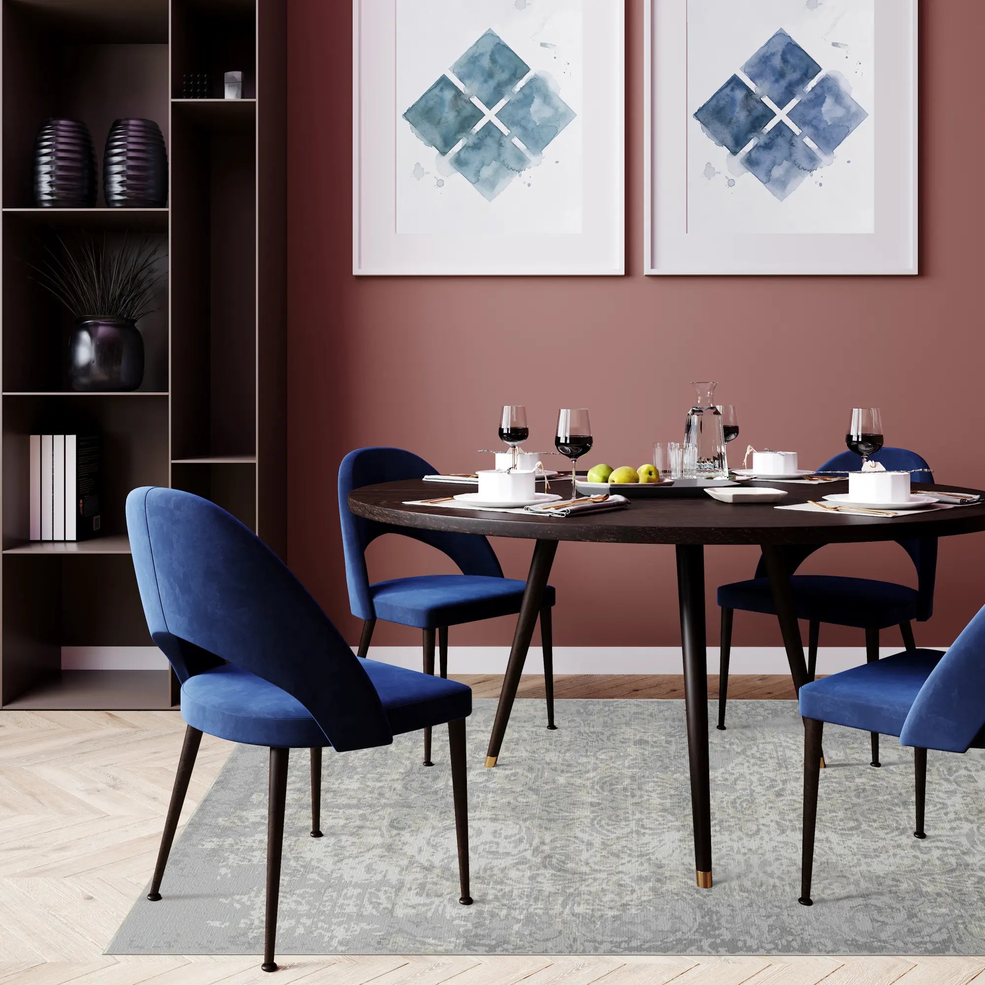 Slate Bloom Ethereal Gray Rug
