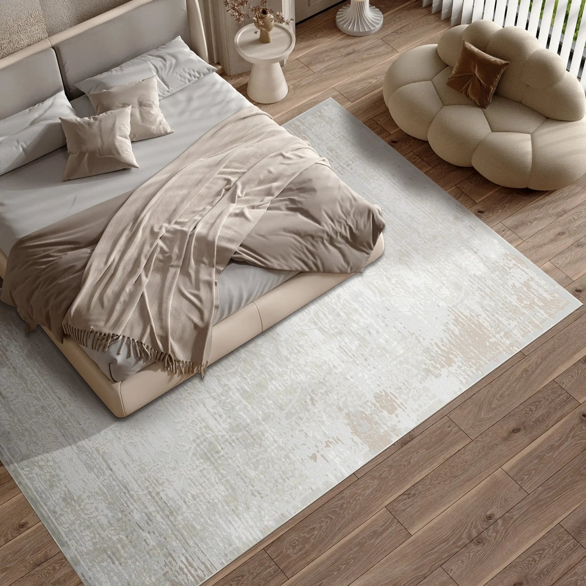 Lucent Tide Distressed Ivory Rug