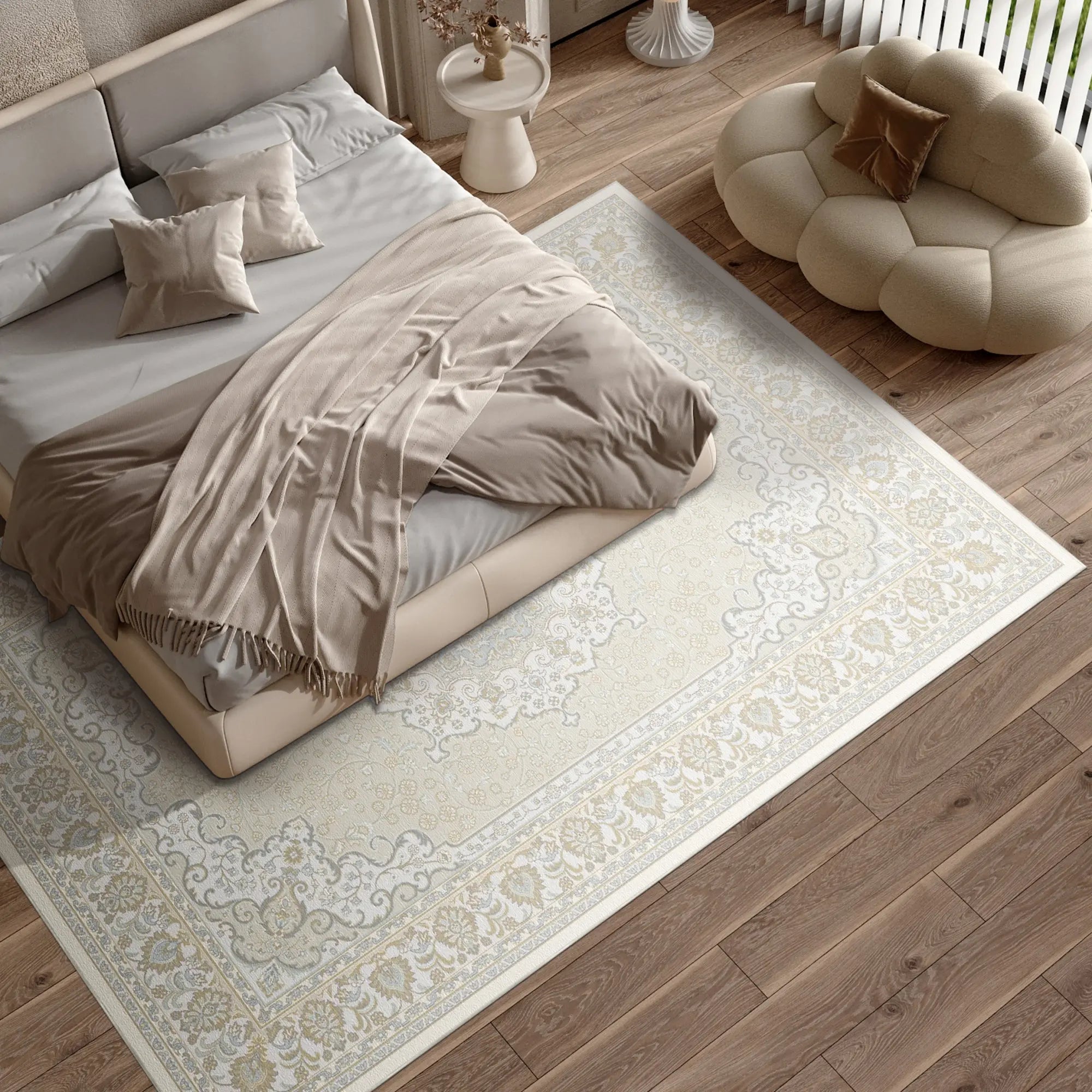 Amber Heritage Medallion Beige Rug