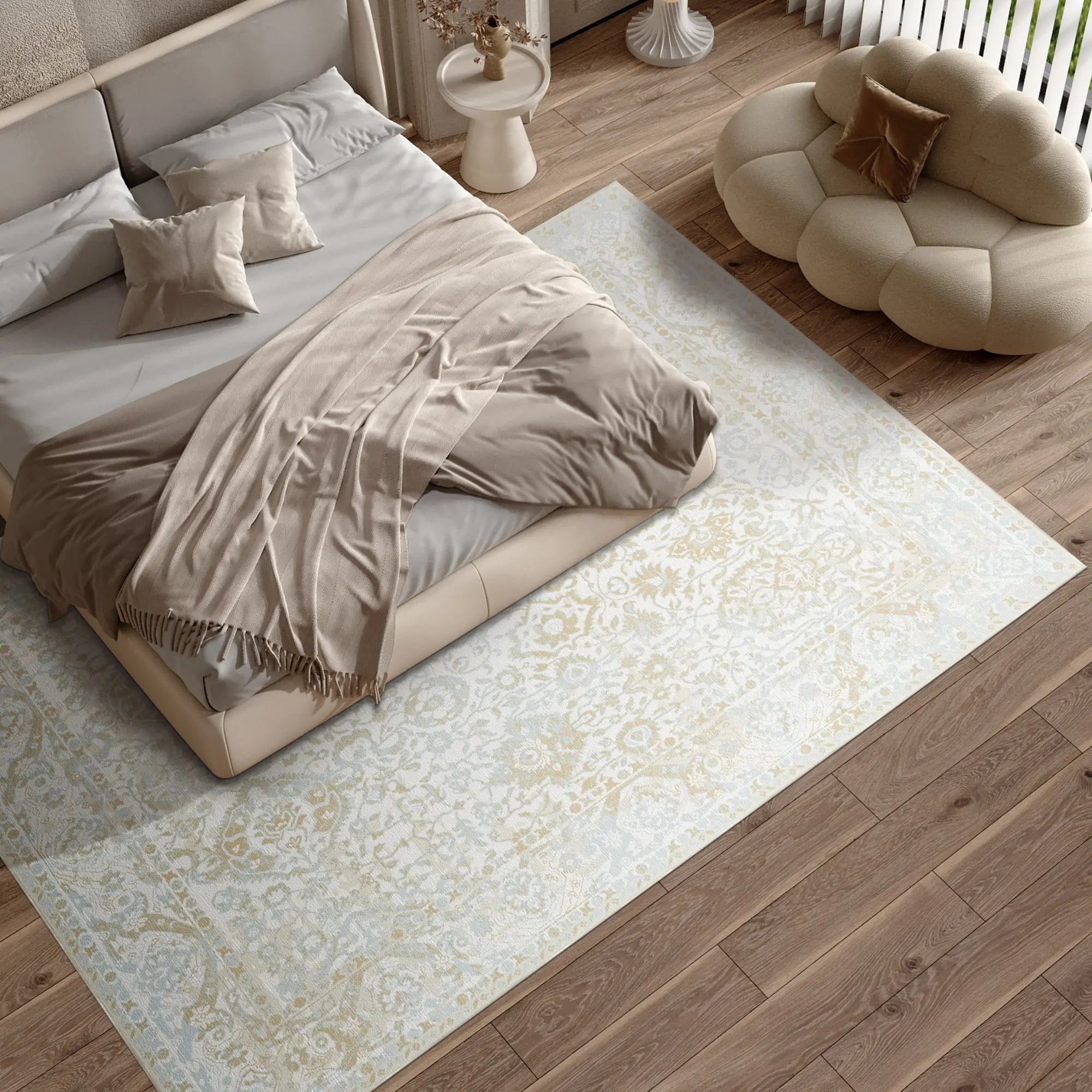 Aeolian Artifact Washable Beige Rug