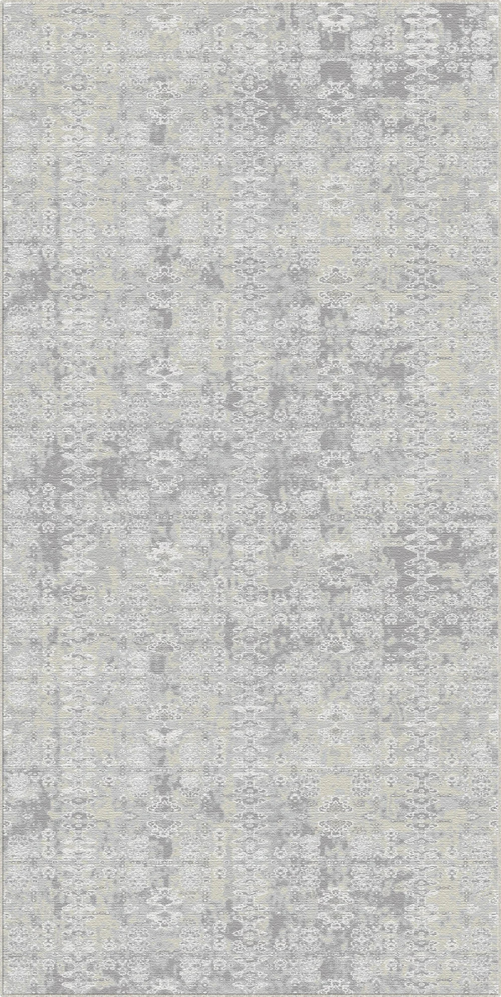 Lunar Rune Distressed Gray Rug