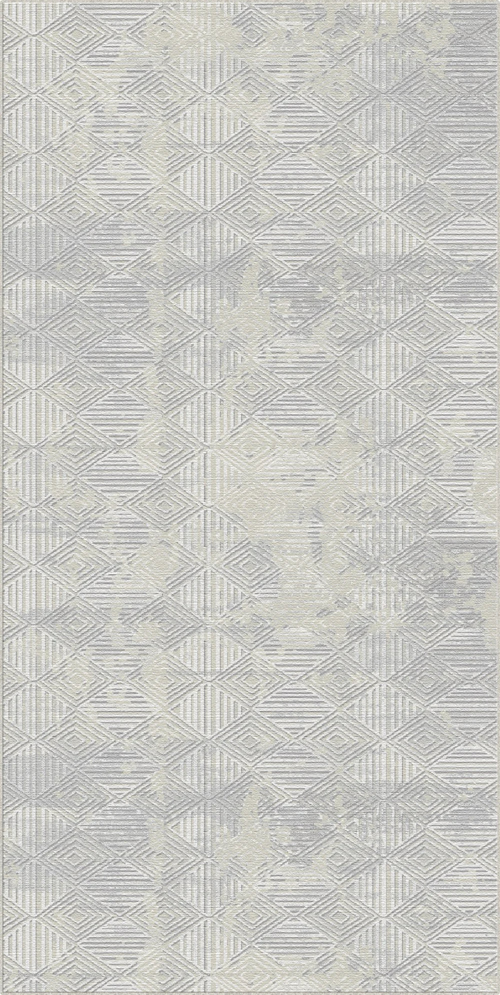 Faceted Echo Distressed Gray Rug