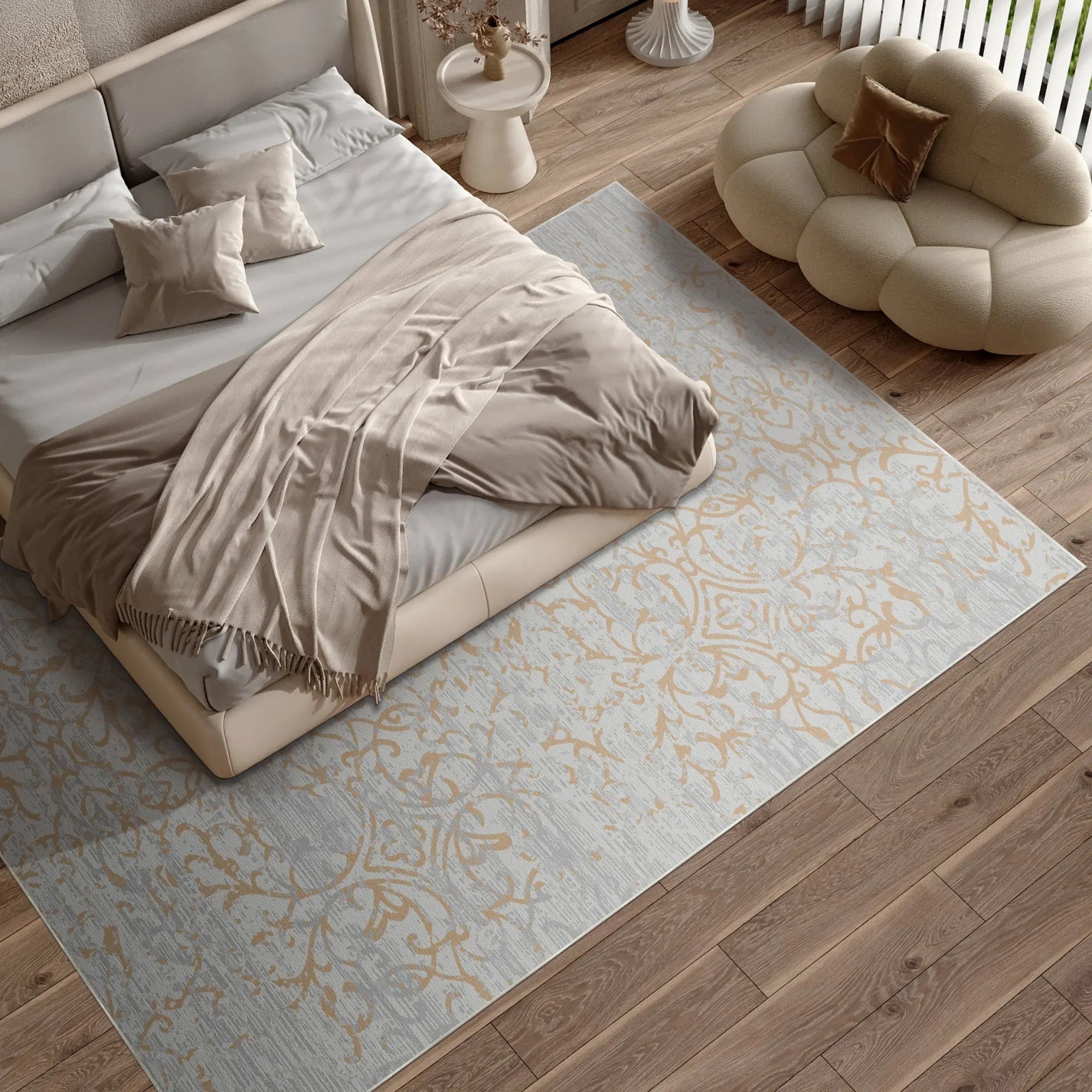 Gilded Bloom Distressed Rug