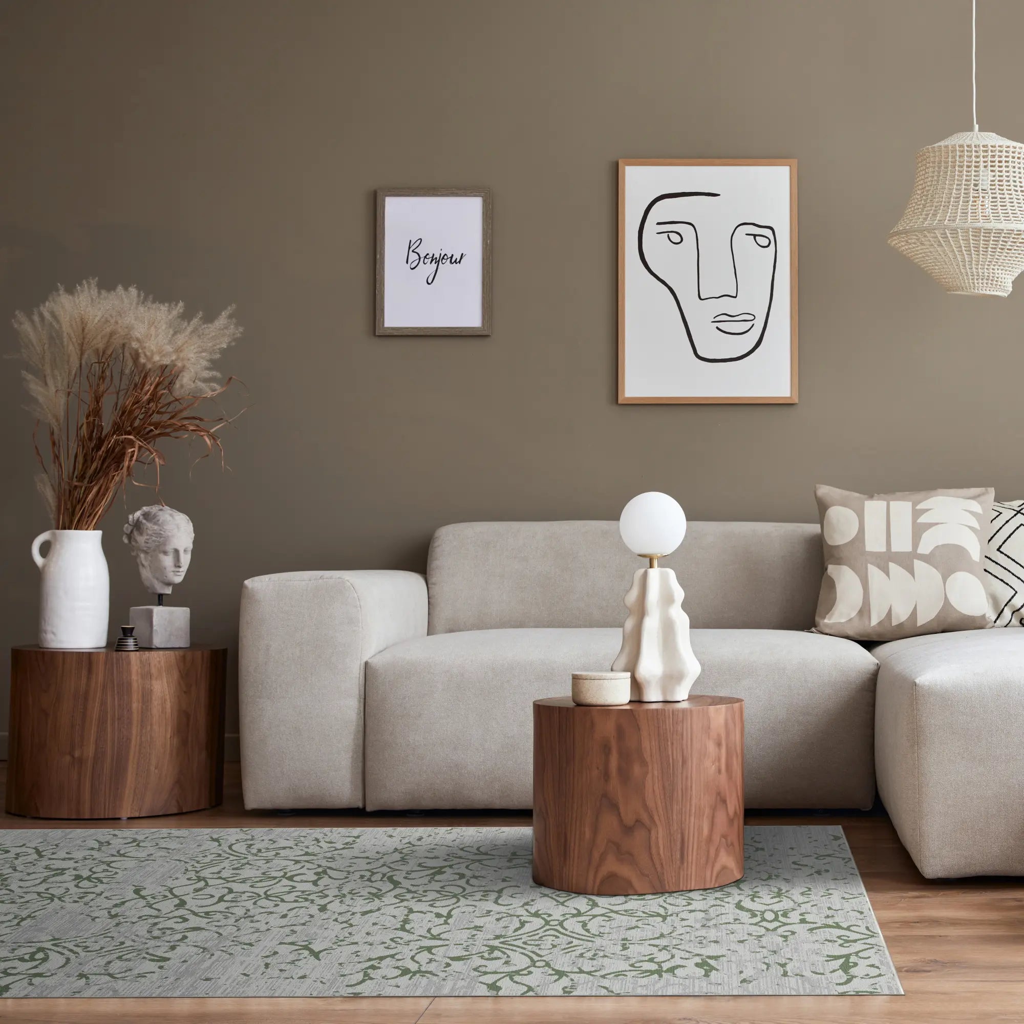 Jade Trellis Distressed Green Rug