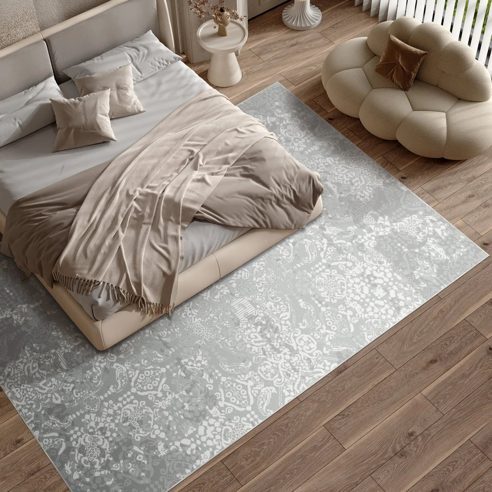 Slate Heirloom Medallion Gray Rug