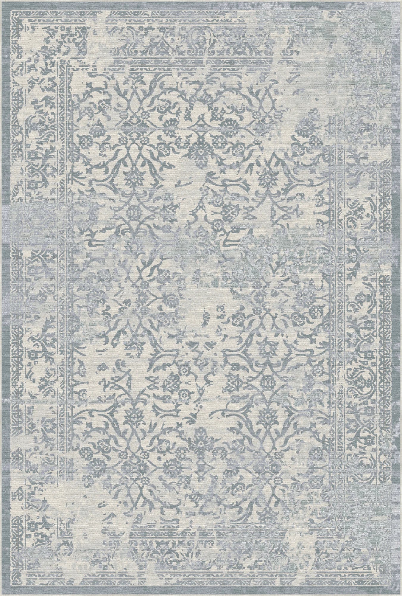 Azure Fossil Washable Blue Rug