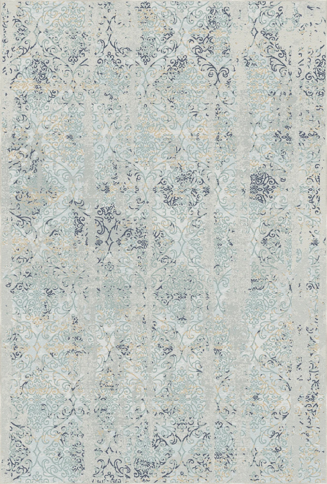 Aqueous Column Washable Blue Rug